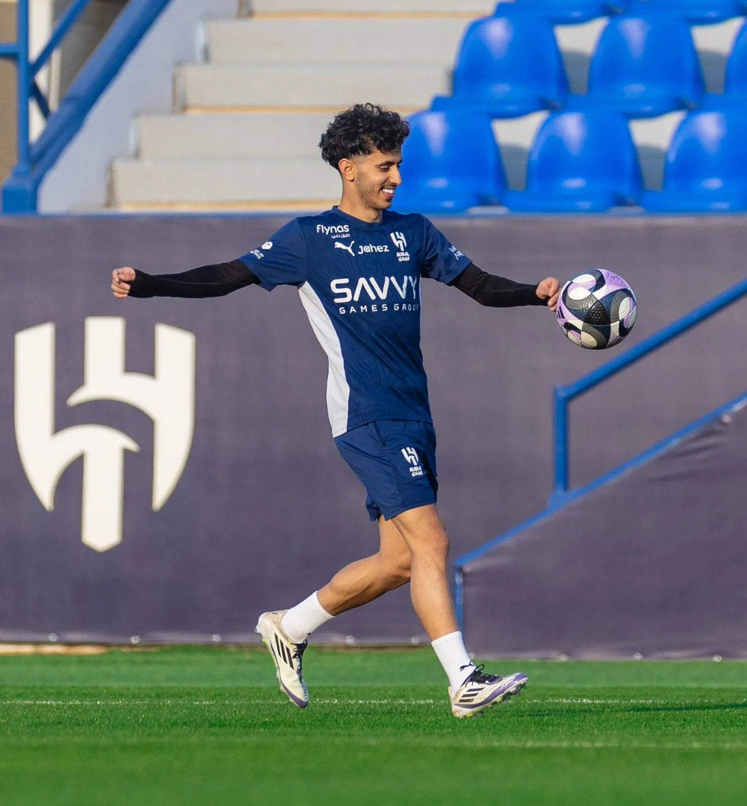 محمد القحطاني خلال تدريبات الهلال الأخيرة (نادي الهلال)