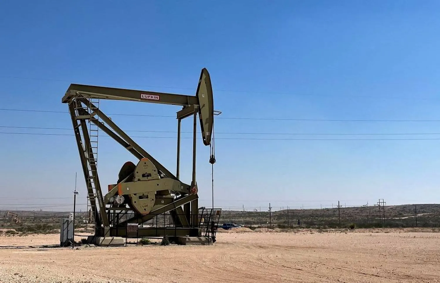 An oil pumpjack is pictured in the Permian basin, Loco Hills regions, New Mexico, US, April 6, 2023. (Reuters)
