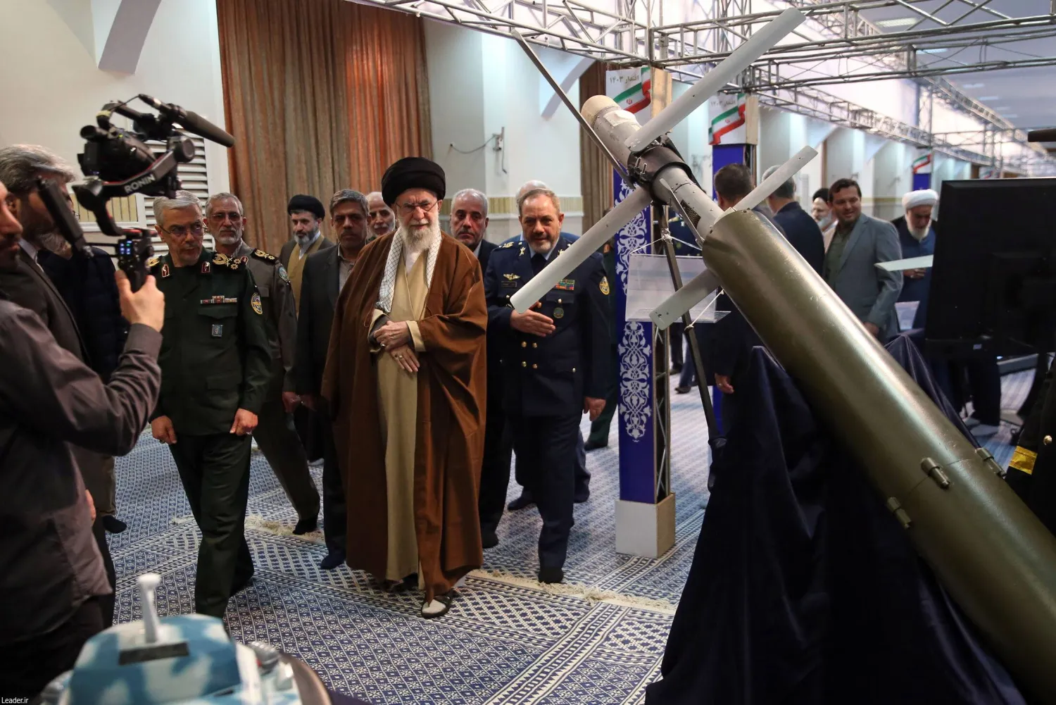 A handout photo made available by Iranian supreme leader's office shows Iranian Supreme Leader Ali Khamenei visiting an exhibition of Iran's defense industry in Tehran, Iran, 12 February 2025.  EPA/IRANIAN LEADER OFFICE HANDOUT