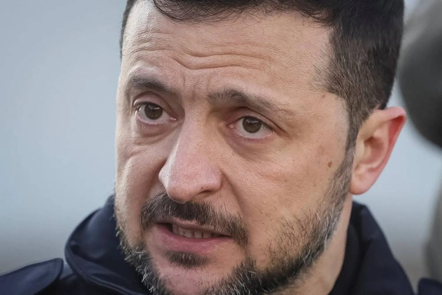  Ukraine's President Volodymyr Zelenskiy attends a joint press conference, amid Russia's attack on Ukraine, as he visits at the Khmelnytskyi Nuclear Power Plant near the town of Netishyn, in Khmelnytskyi region, Ukraine February 13, 2025. (Reuters)