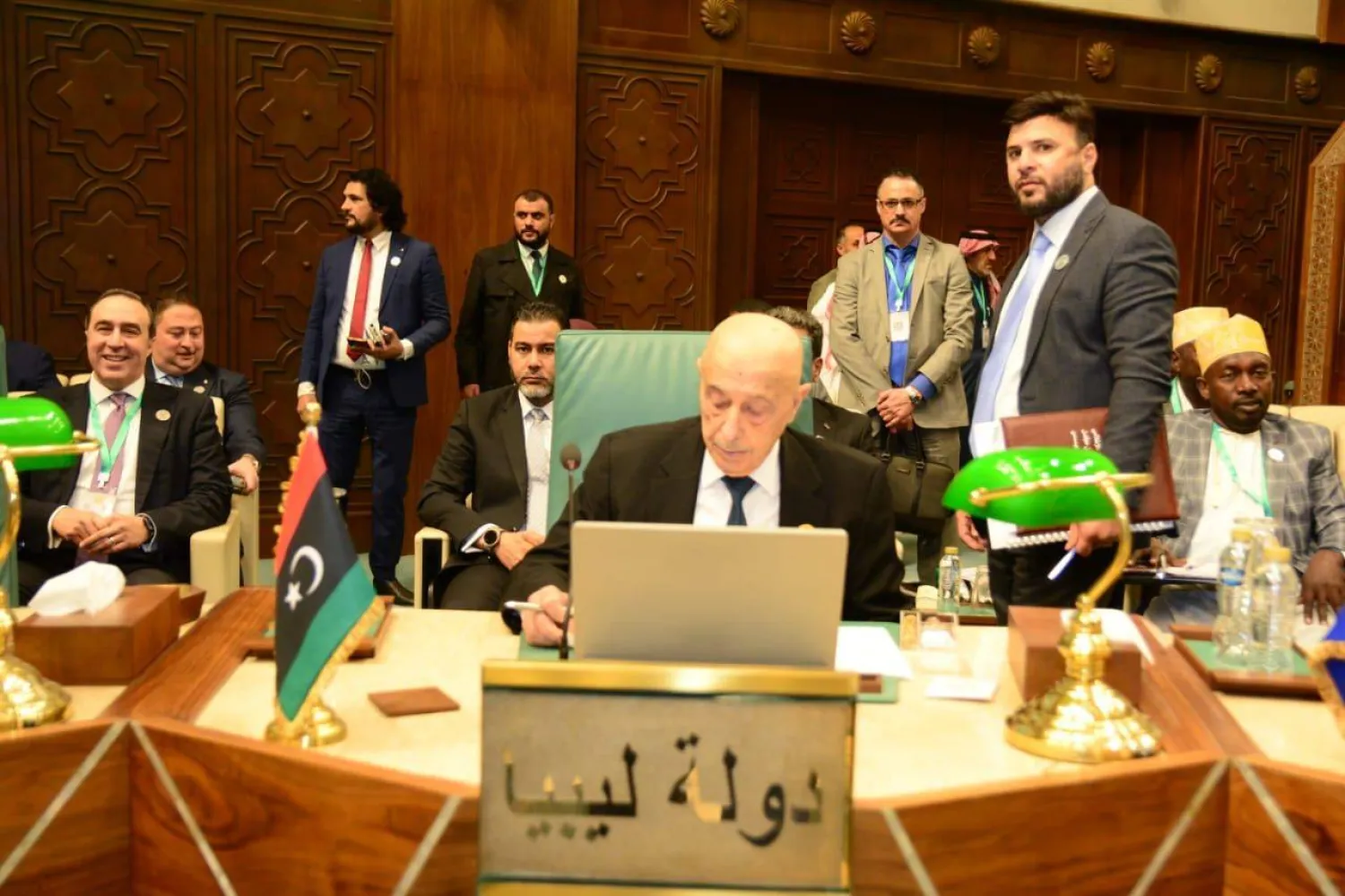 صالح أمام اجتماع البرلمان العربي (المركز الإعلامي لصالح)