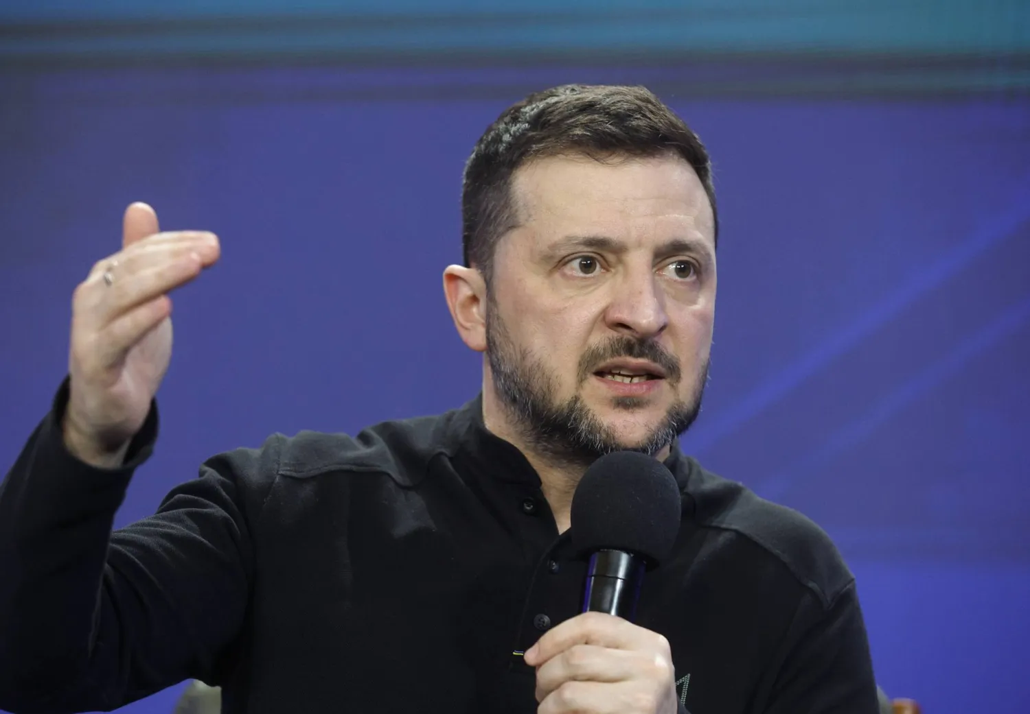 Ukrainian President Volodymyr Zelensky holds a press conference at the end of the forum 'Ukraine. Year 2025', in Kyiv, Ukraine, 23 February 2025, amid the Russian invasion. EPA/SERGEY DOLZHENKO