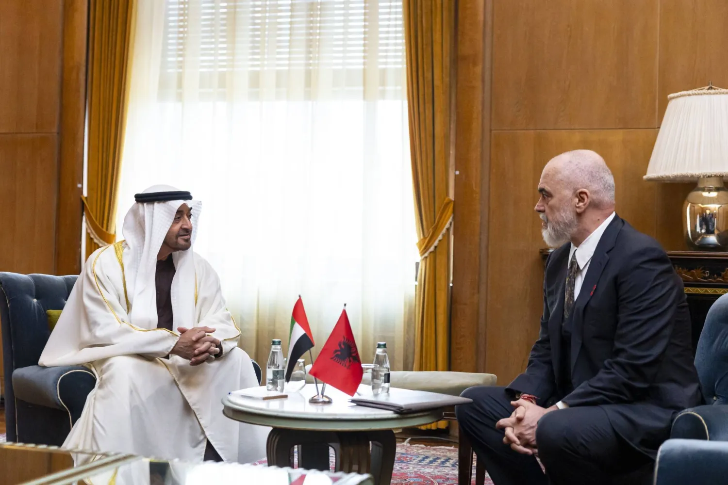 UAE President Sheikh Mohamed bin Zayed Al Nahyan met with Albanian Prime Minister Edi Rama in Tirana. WAM