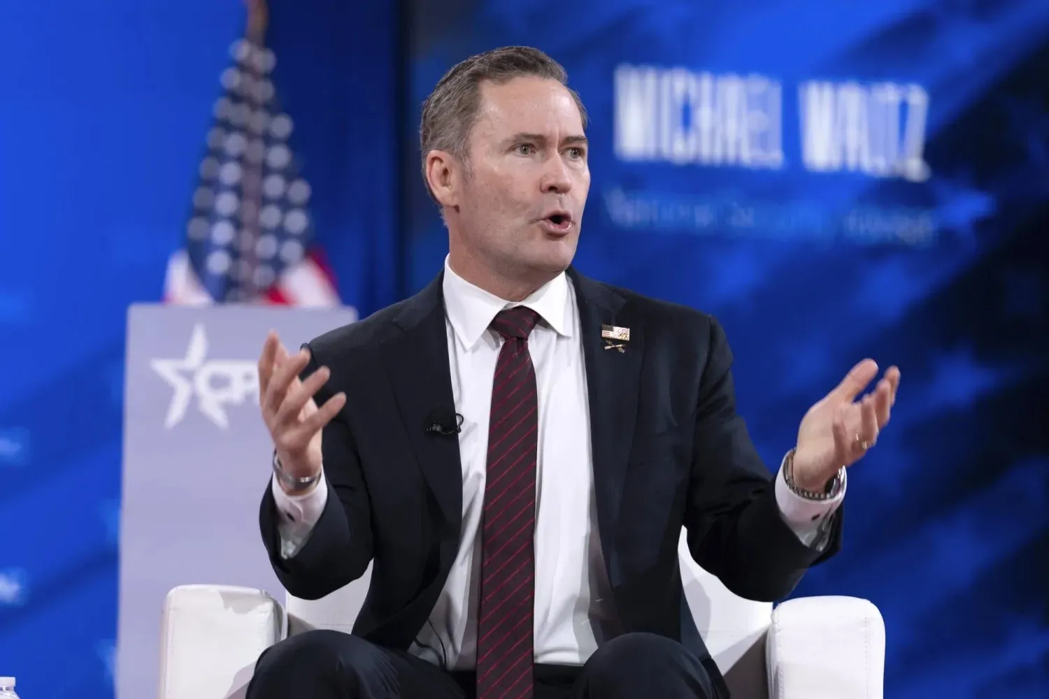 Waltz speaking at the Conservative Political Action Conference (CPAC) (AP)
