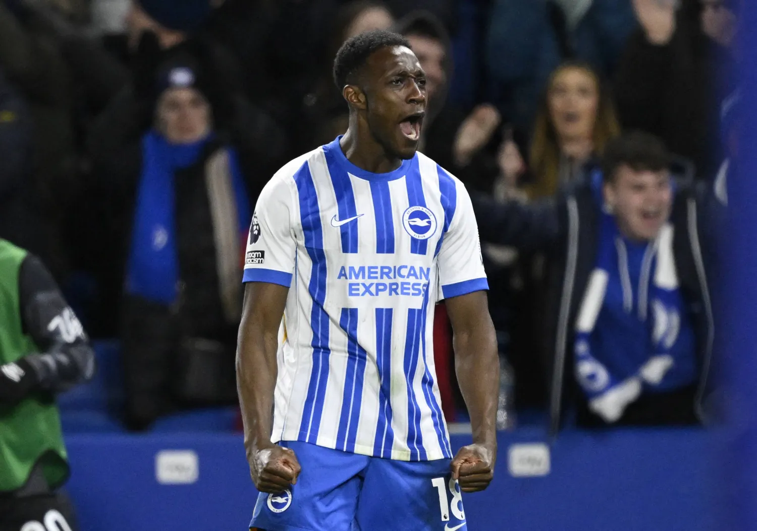 داني ويلبيك يحتفل بهدف فوز برايتون على بورنموث (رويترز)