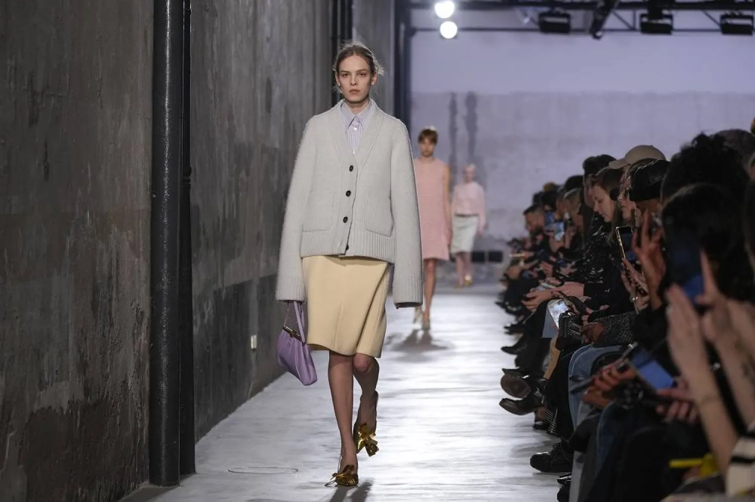 A model wears a creation as part of the N21 Fall/Winter 2025-2026 Womenswear collection presented in Milan, Italy, Tuesday, Feb. 25, 2025. (AP)