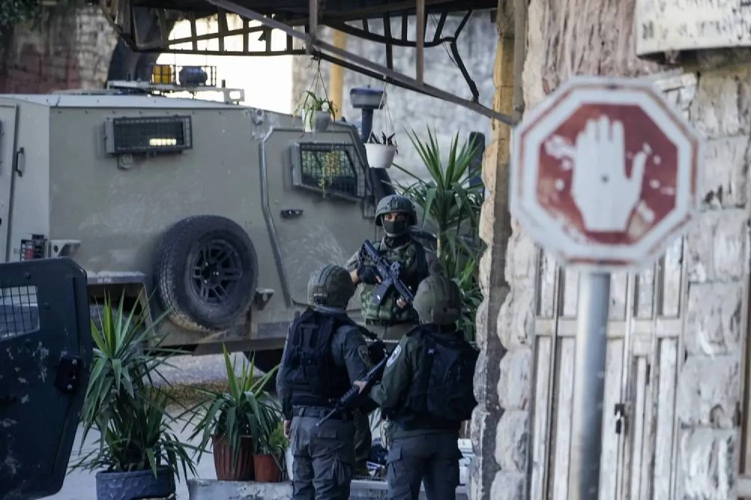 Israeli forces during a military operation in Nablus, West Bank, on Tuesday. (AP) 