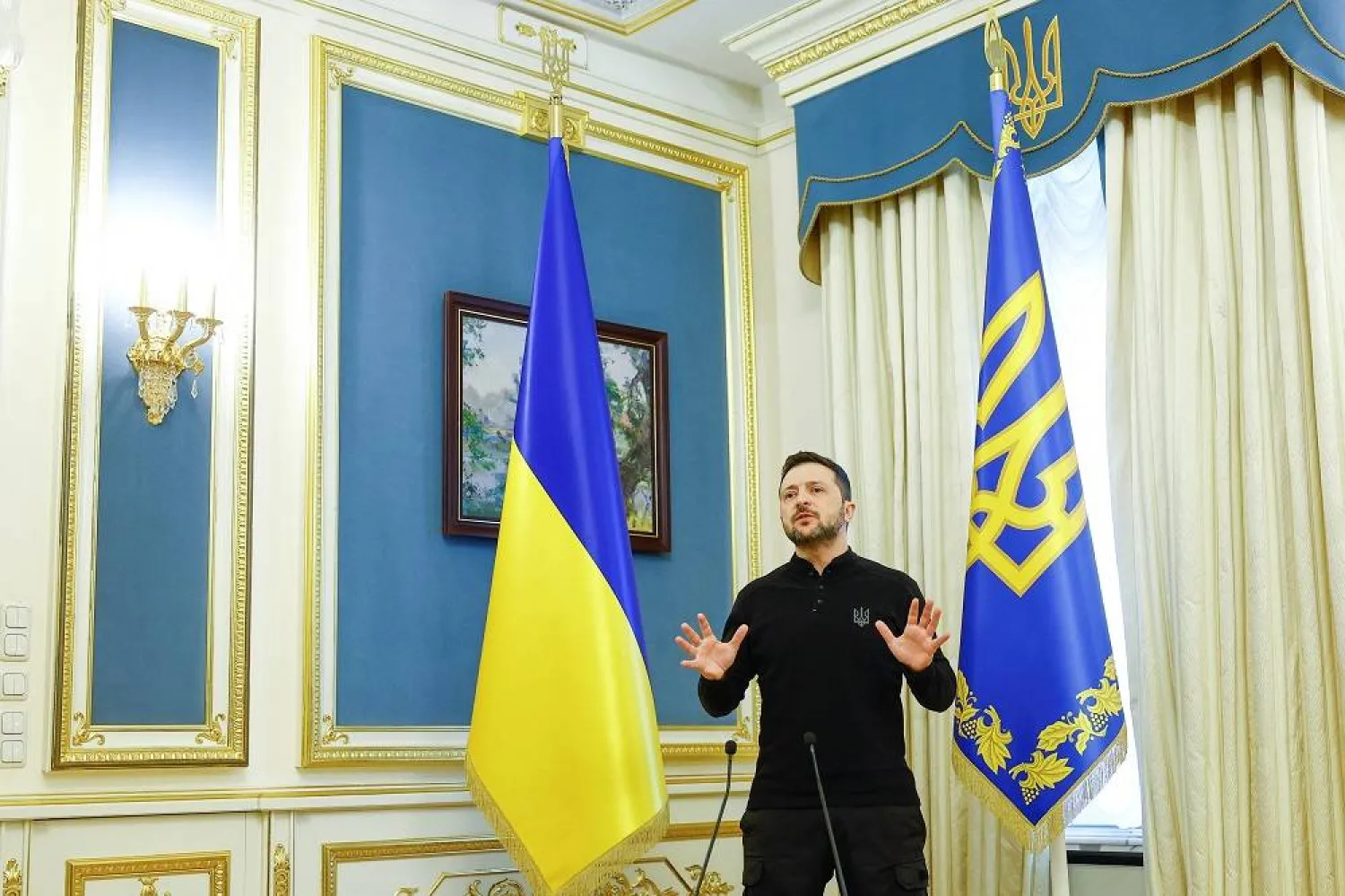 Ukraine's President Volodymyr Zelenskiy speaks during a press conference, amid Russia's attack on Ukraine, in Kyiv, Ukraine February 26, 2025. (Reuters) 