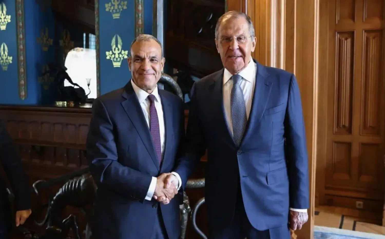 وزير الخارجية المصري خلال لقاء نظيره الروسي في موسكو سبتمبر الماضي (الخارجية المصرية)