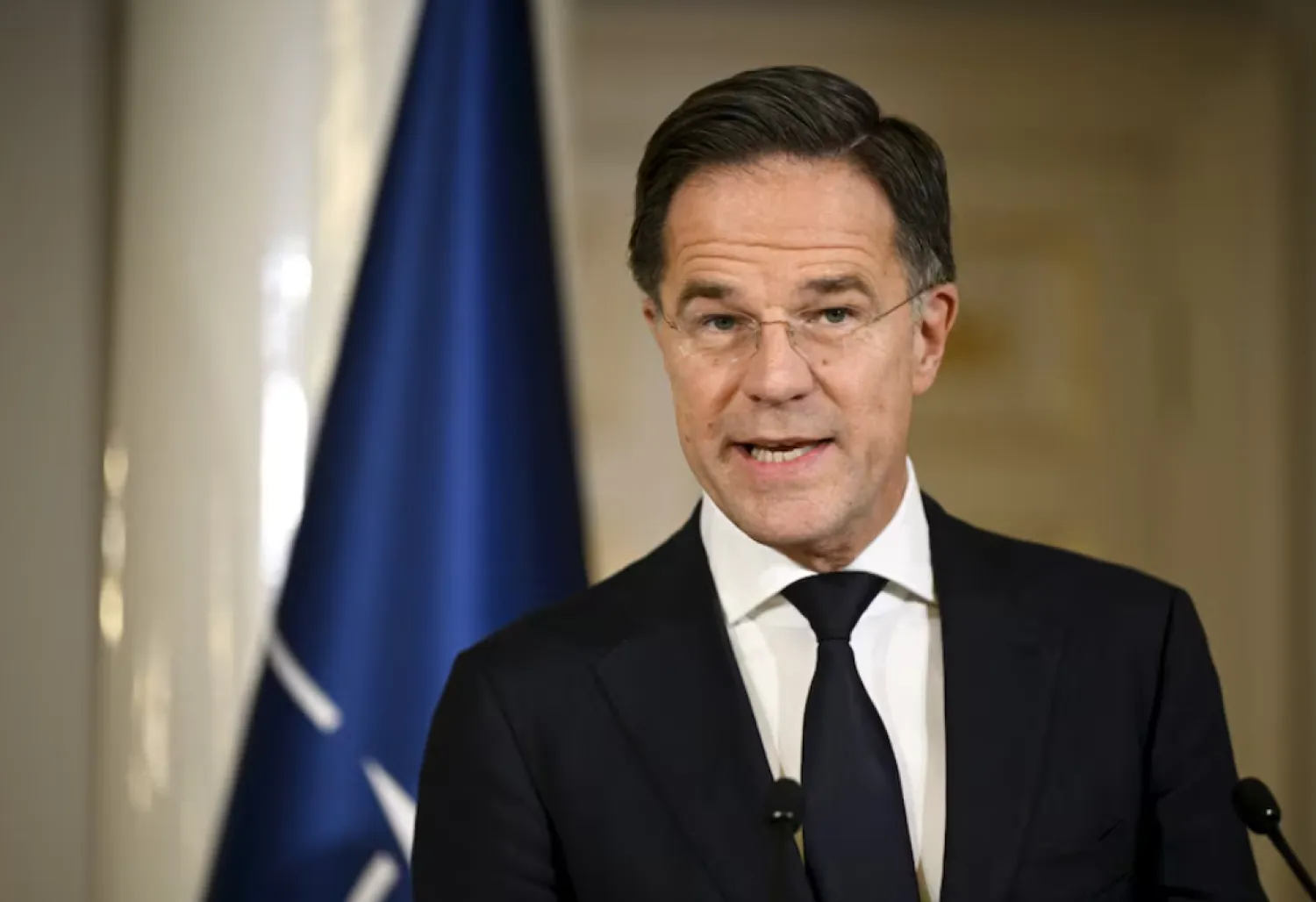 NATO Secretary General Mark Rutte attends a joint press conference at the summit of the Baltic Sea NATO countries, at the Presidential Palace in Helsinki, Finland January 14, 2025. Lehtikuva/Antti Aimo-Koivisto via REUTERS/File photo 