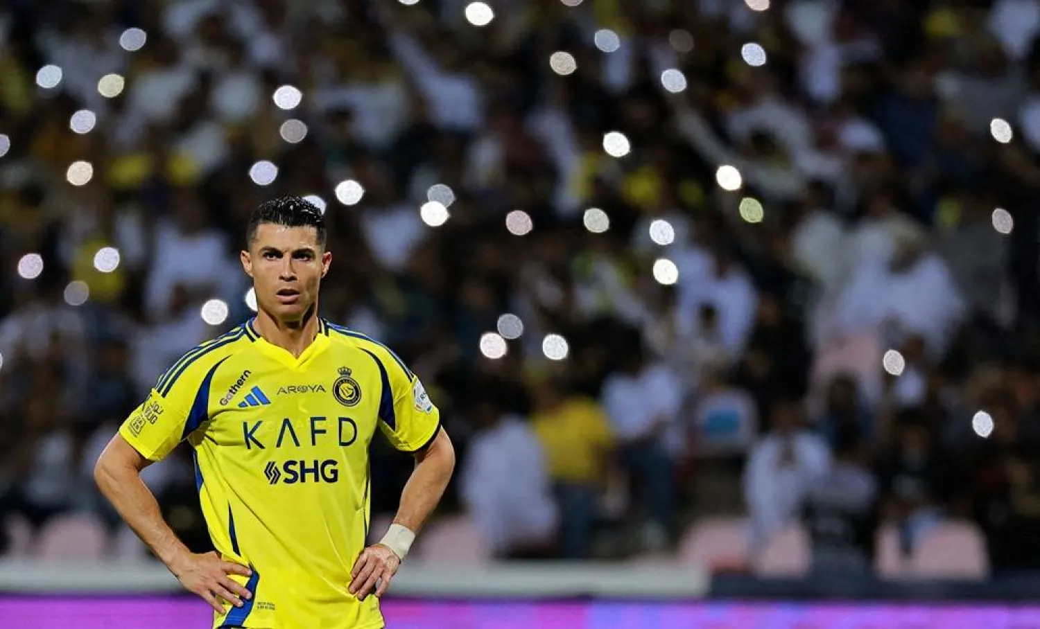 Football - Saudi Pro League - Al-Wehda v Al-Nassr - King Abdulaziz Stadium, Makkah, Saudi Arabia - February 25, 2025 Al-Nassr's Cristiano Ronaldo reacts. (Reuters)