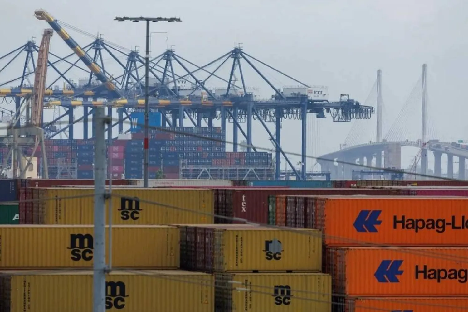 Shipping containers are shown at the Terminal 1 Container Terminal at the Port of Los Angeles in Wilmington, California, US, October 17, 2024. (Reuters) 