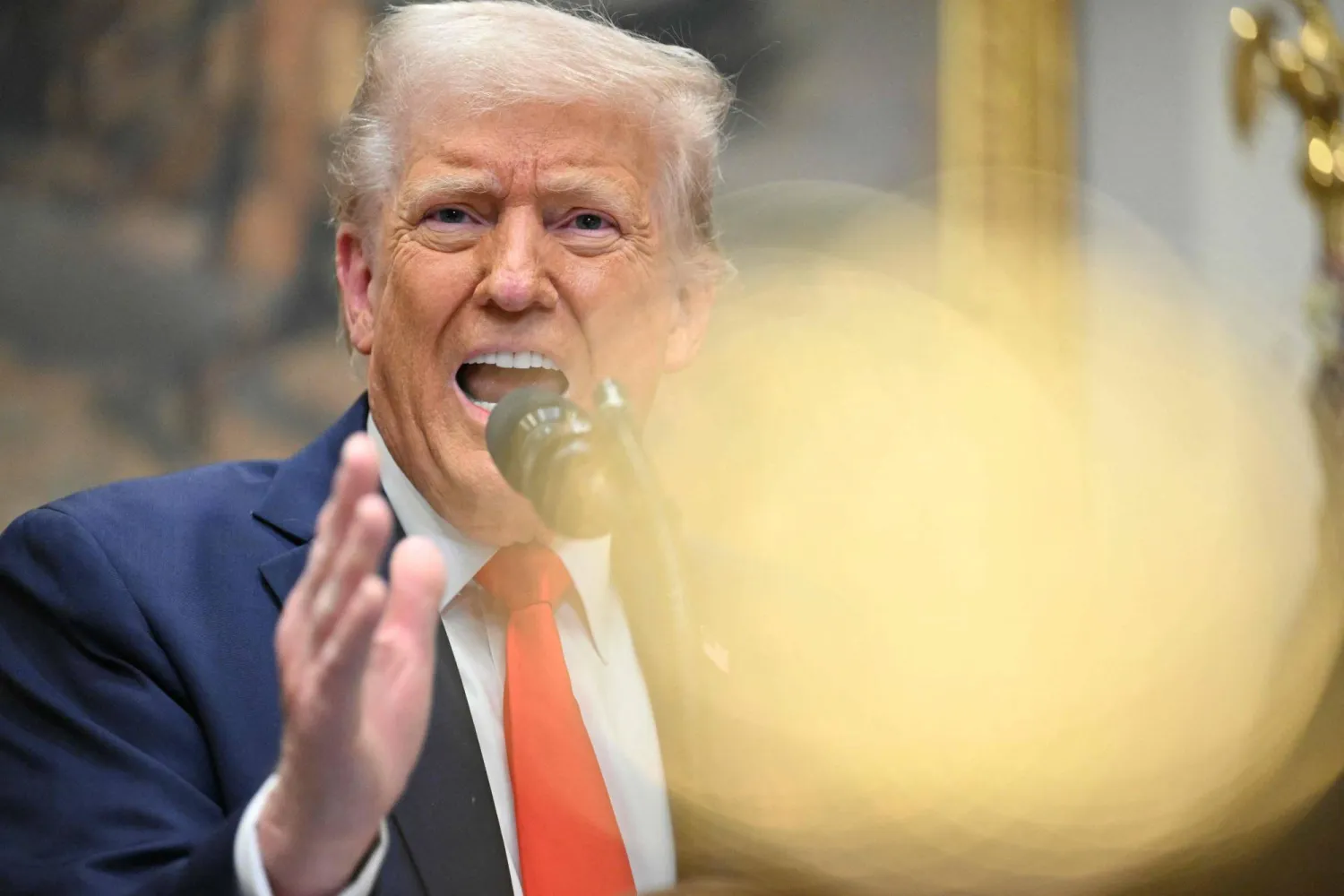 يلقي ترمب خطابه الأول أمام الكونغرس في عهده الثاني (أ.ف.ب)