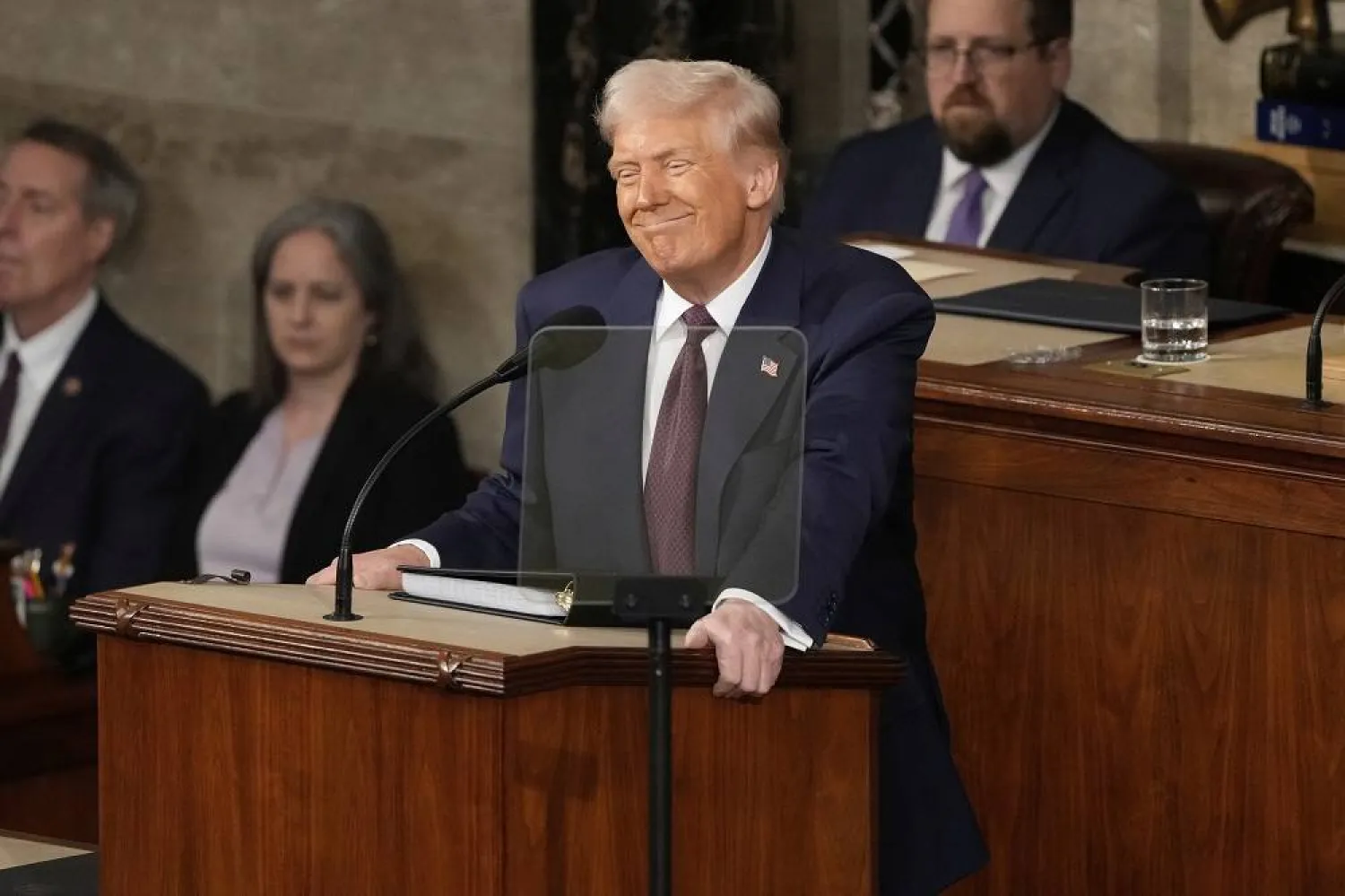 President Donald Trump addresses a joint session of Congress at the Capitol in Washington, Tuesday, March 4, 2025. (AP)