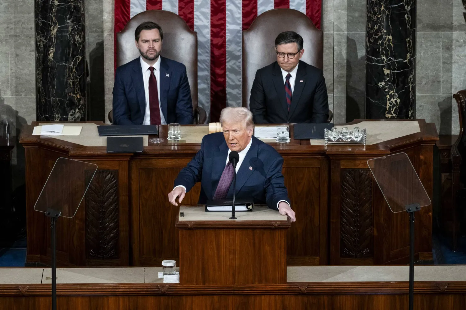 ترمب يتحدث أمام جلسة مشتركة في الكونغرس في 4 مارس 2025 (د.ب.أ)