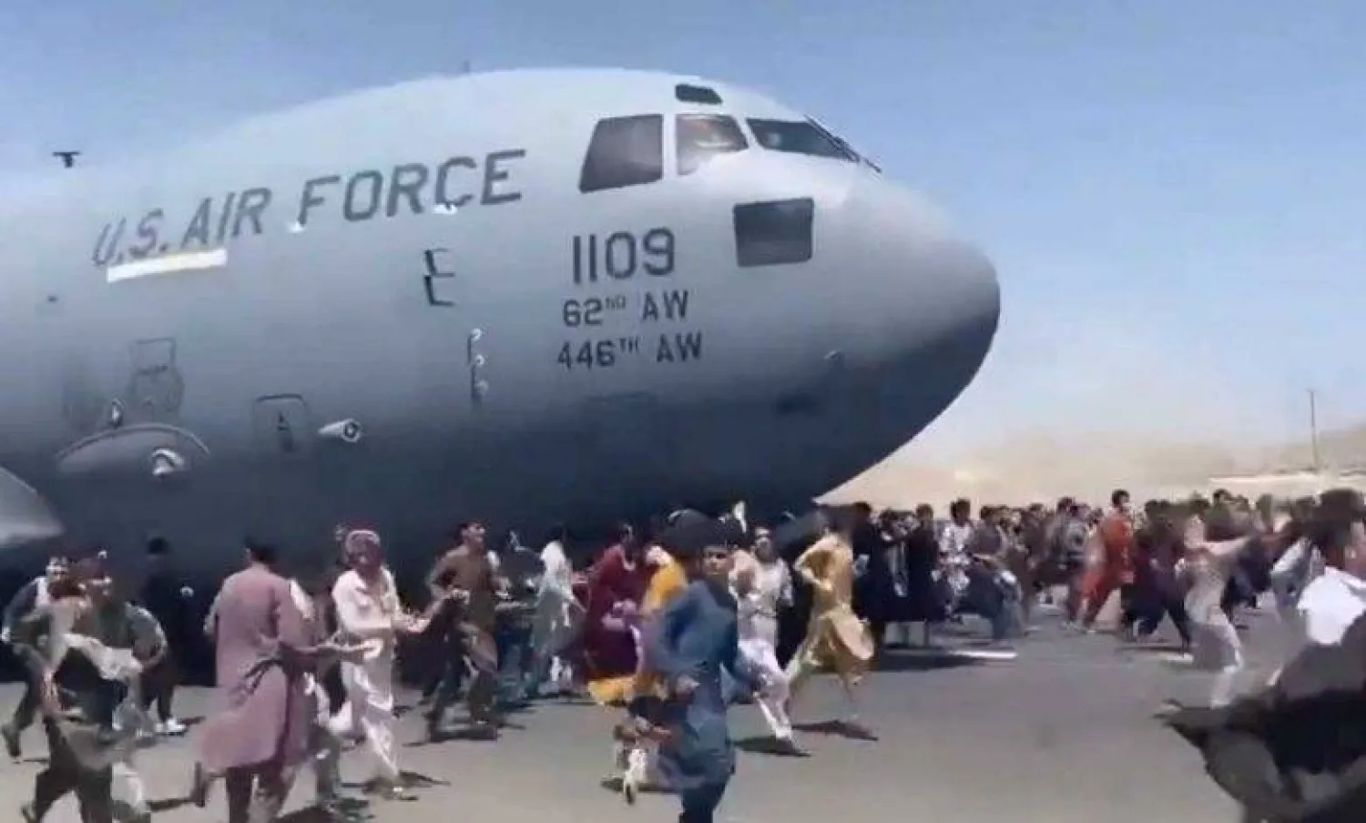 فوضى الانسحاب الأميركي من أفغانستان بعد سيطرة «طالبان» على كابل أغسطس 2021  (متداولة)