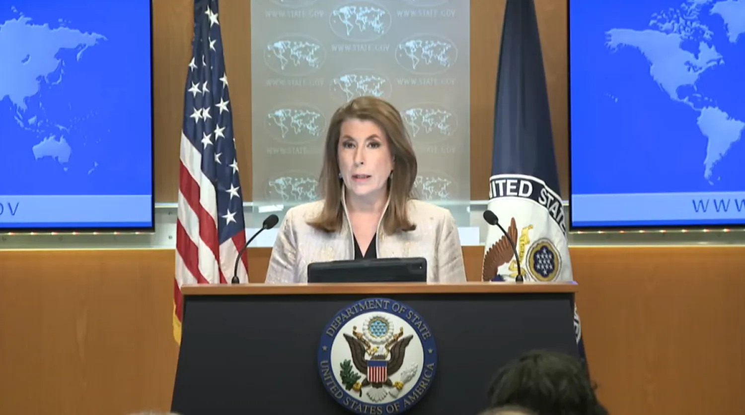 تامي بروس الناطقة باسم الخارجية الأميركية خلال إحاطة للصحافيين في واشنطن (لقطة من فيديو)