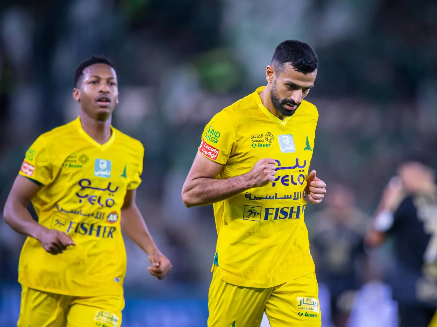 آل سالم محتفلا بهدفه في مرمى الأهلي (نادي الخليج)