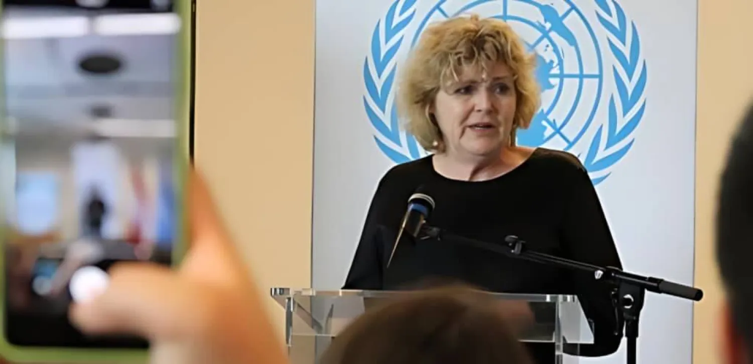 الخببرة الأممية ميري لاولر خلال تلاوتها التقرير بمجلس حقوق الإنسان (منظمة العفو الدولية)