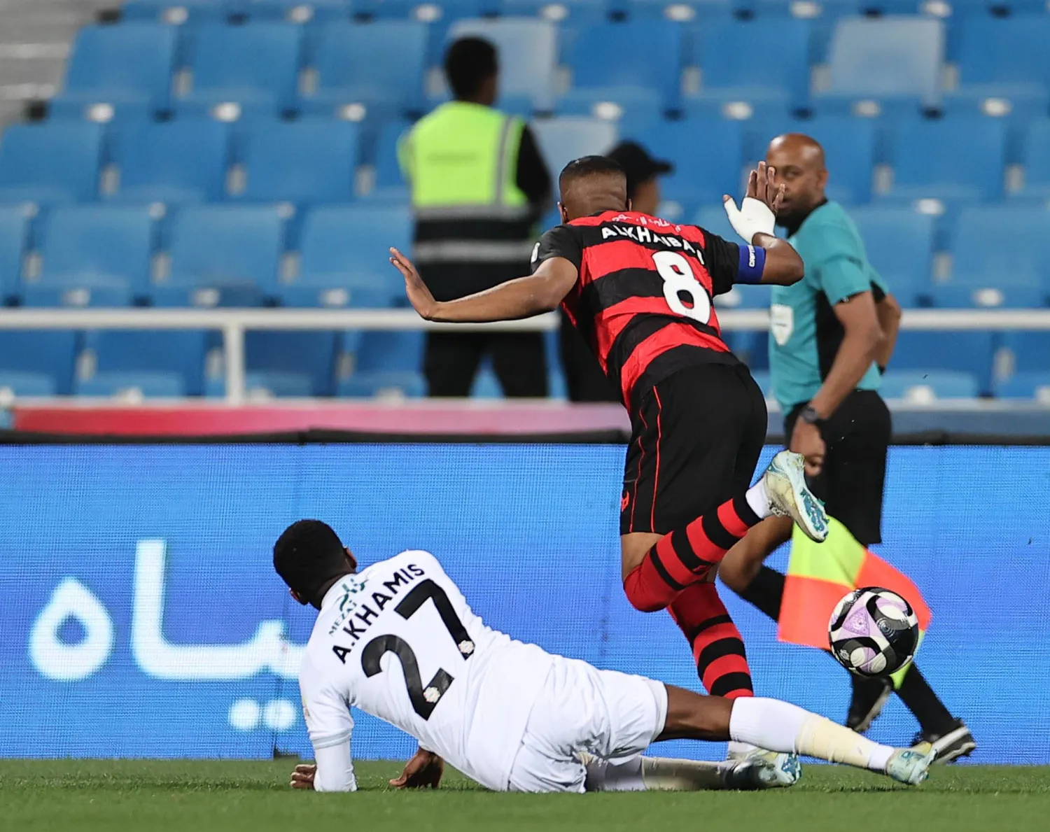 من المباراة التي كسبها الرياض من أمام الأخدود (تصوير: سعد العنزي)