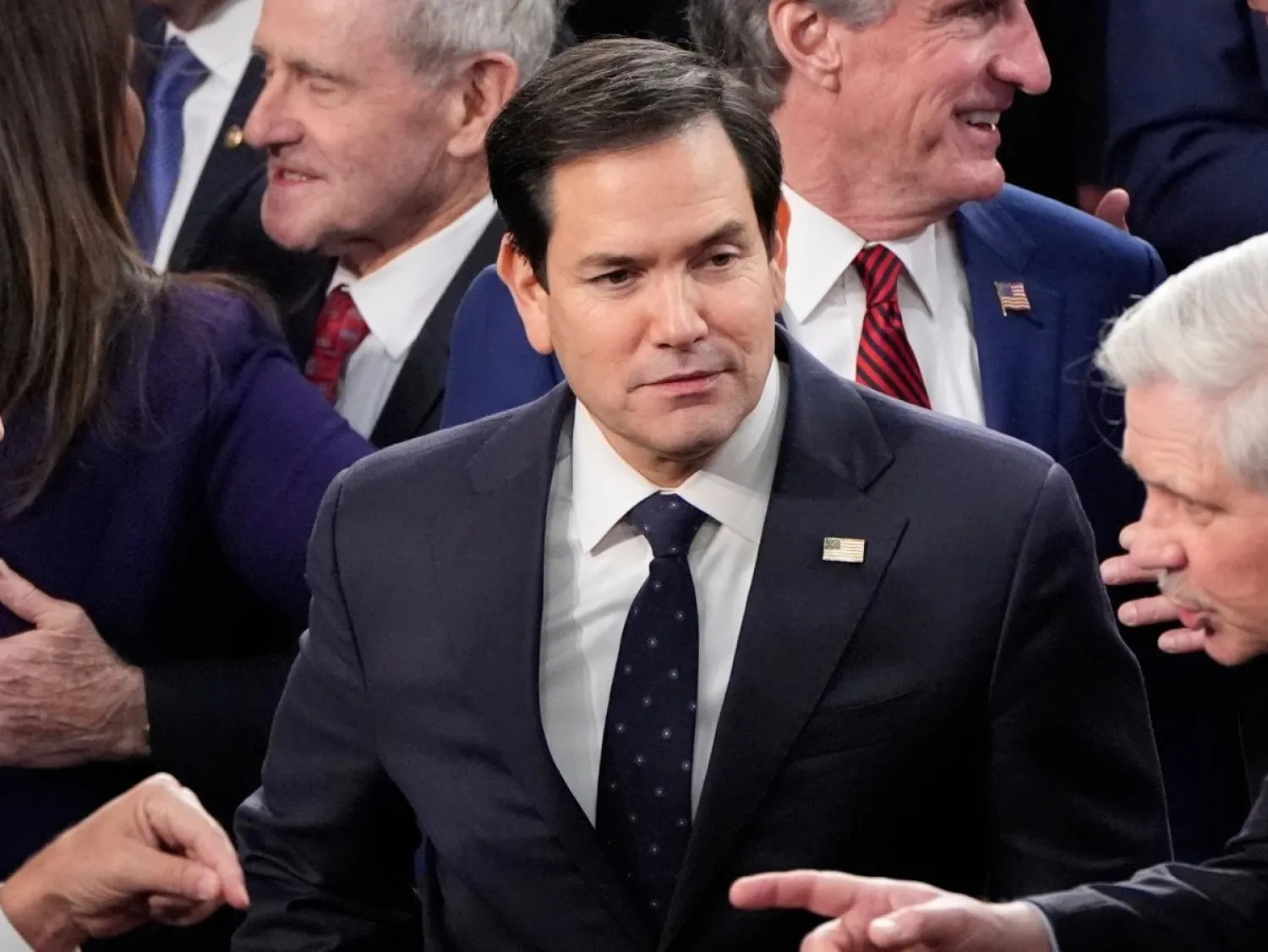 روبيو في الكونغرس قبيل خطاب ترمب، في 4 مارس (أ.ب)