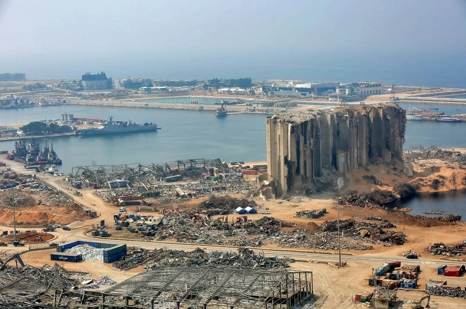 03 September 2020, Lebanon, Beirut: A general view of the damaged Beirut port, the place of a massive explosion that rocked Beirut on 04 August 2020. (dpa)