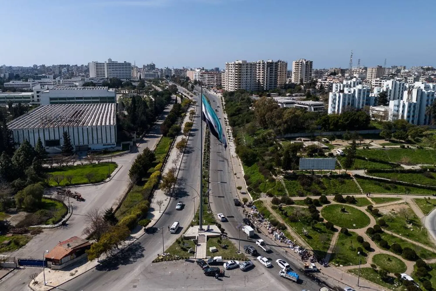10 March 2025, Syria, Latakia: A general view of the University Roundabout in the city of Latakia. (dpa)