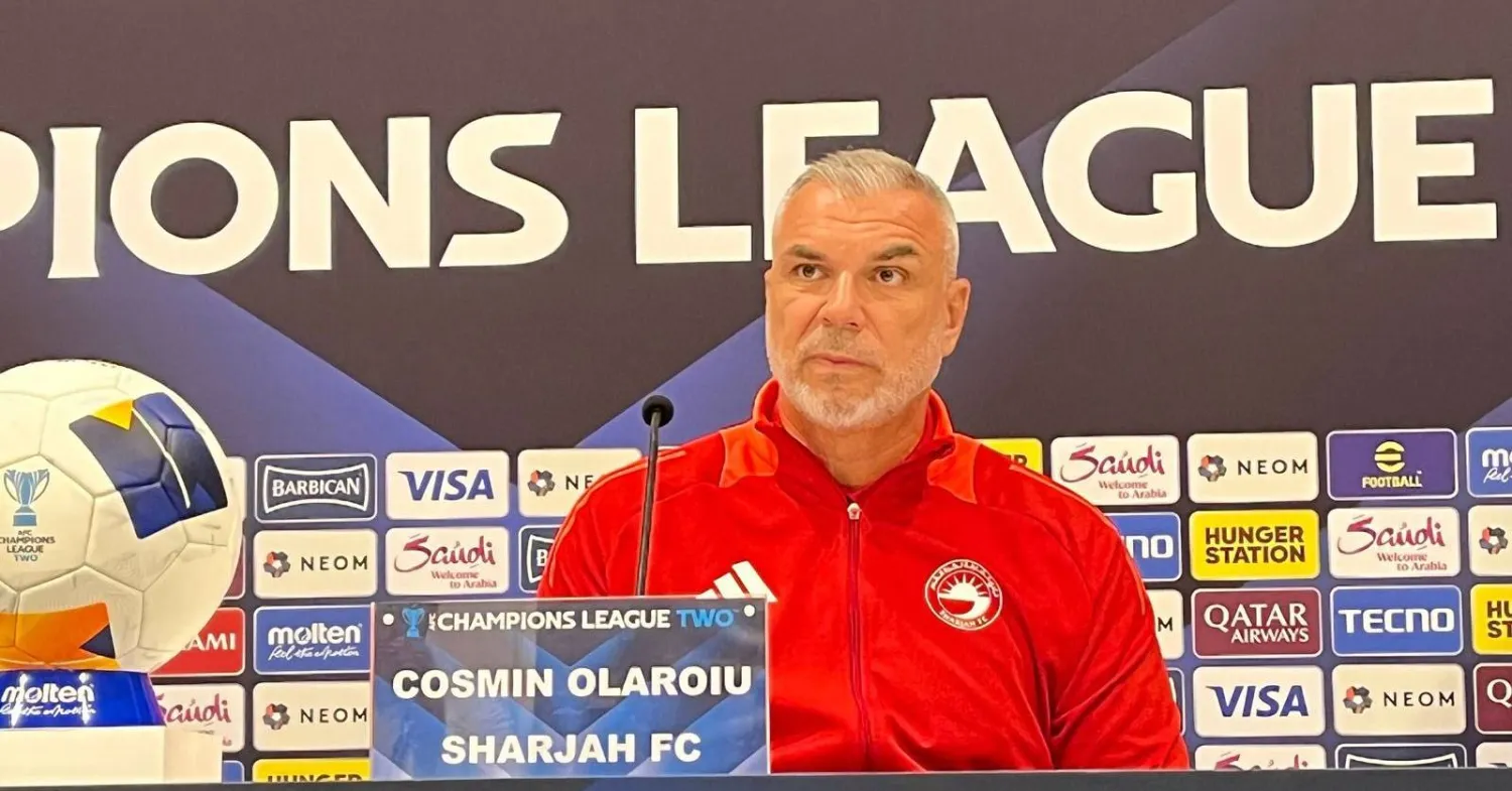 كوزمين أولاريو مدرب فريق الشارقة الإماراتي (الشرق الأوسط)