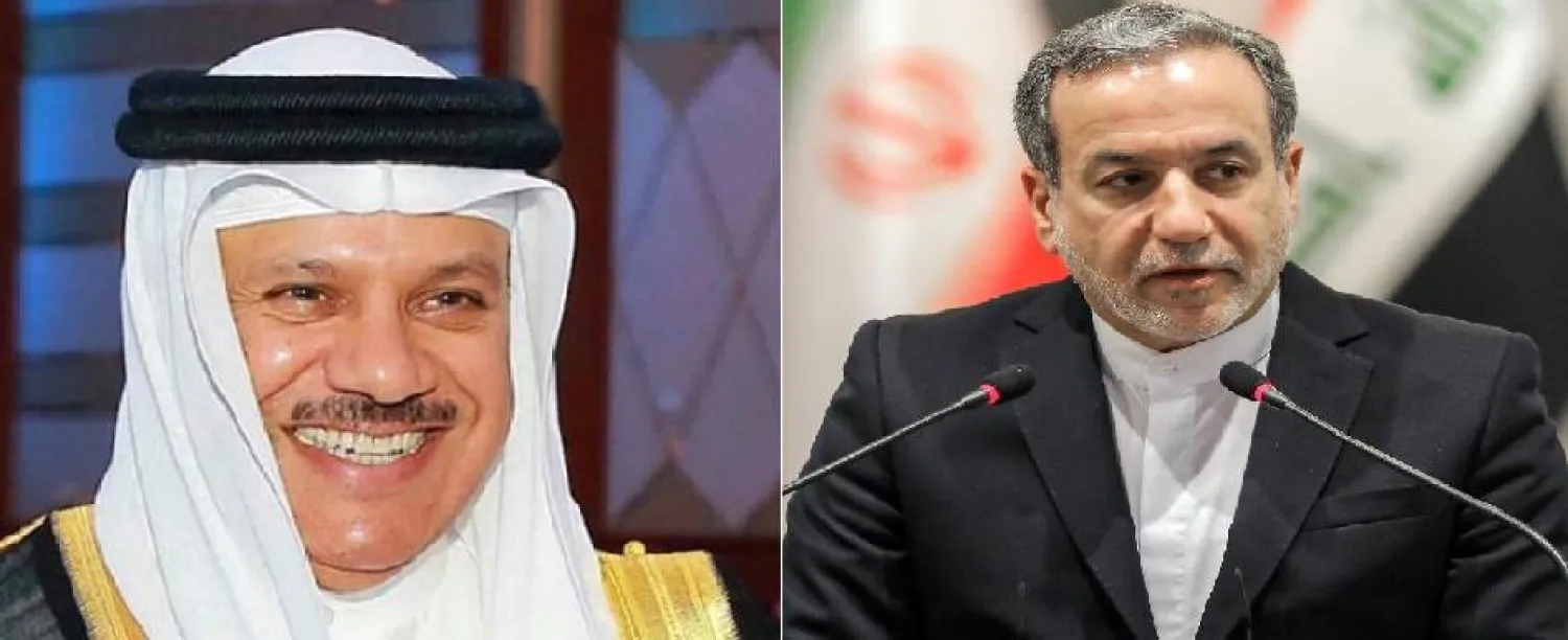 وزير الخارجية الإيراني عباس عراقجي ونظيره البحريني عبد اللطيف الزياني (الشرق الأوسط)