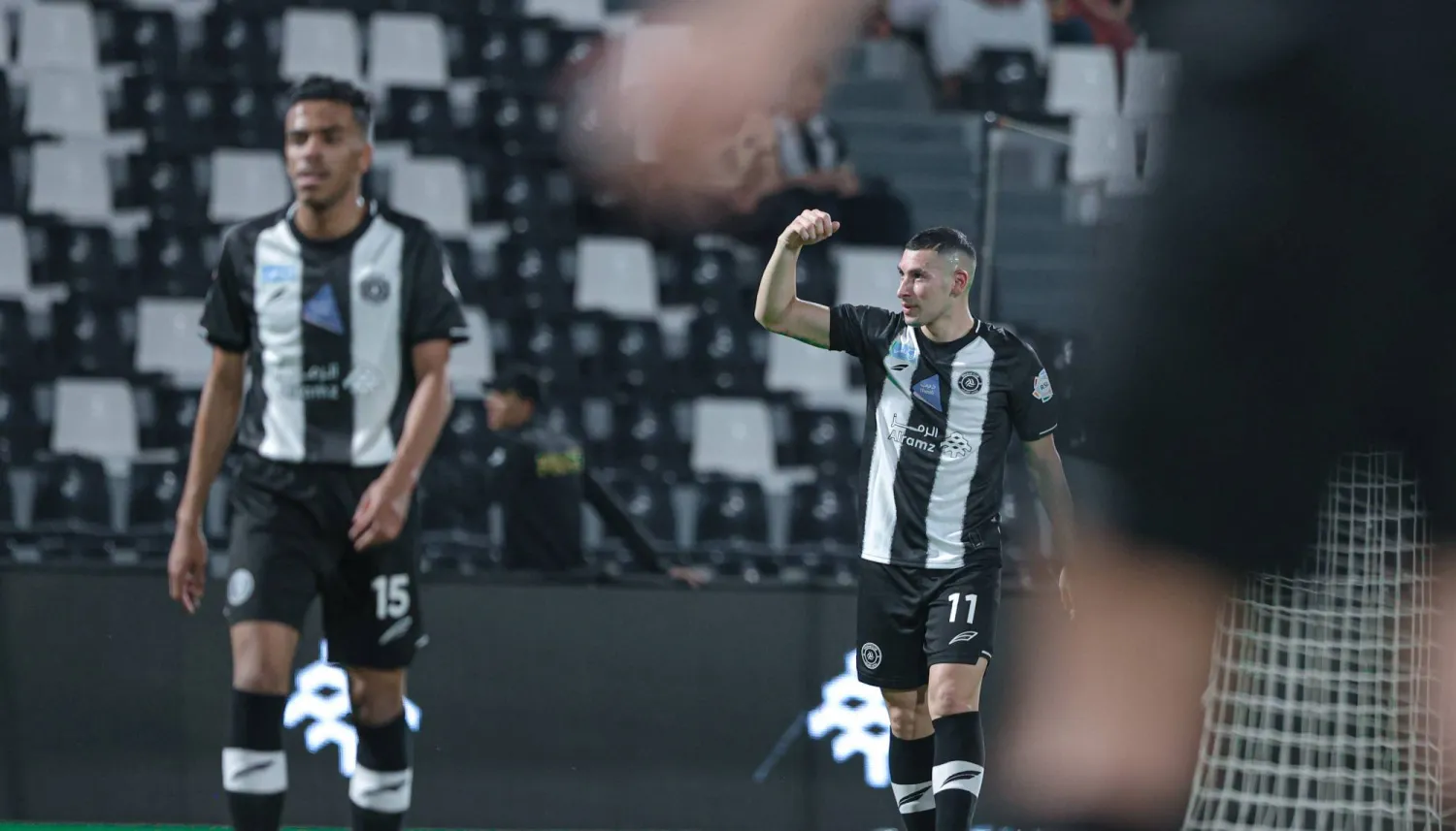 جوانكا يحتفل بهدفه في شباك الخلود (الدوري السعودي)