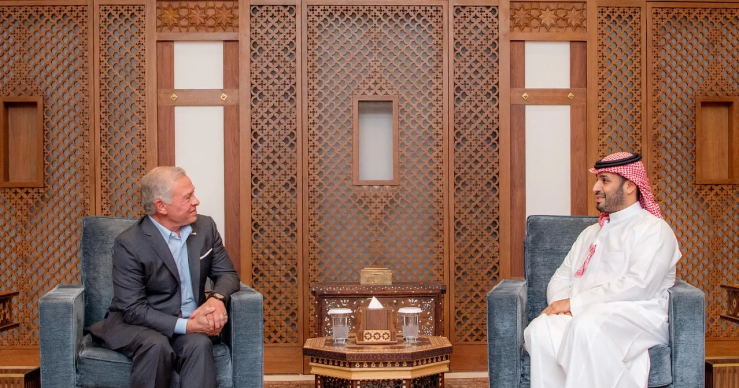ولي العهد السعودي الأمير محمد بن سلمان يستقبل العاهل الأردني الملك عبد الله بن الحسين في جدة (واس)