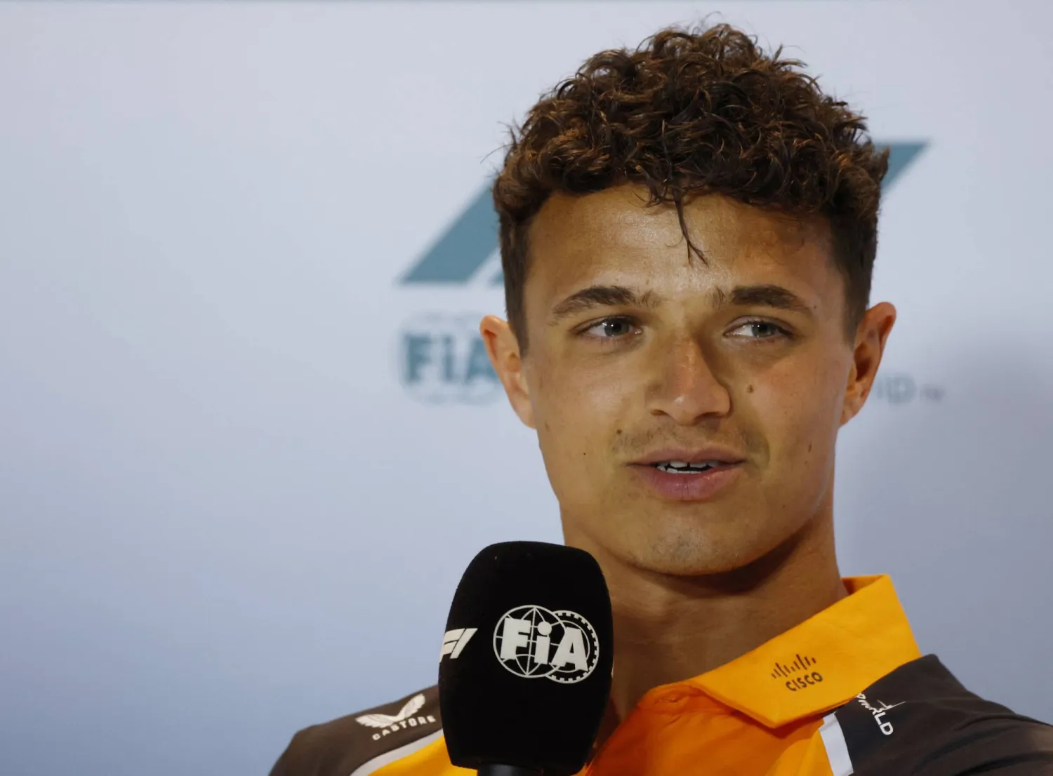 نوريس خلال حديثه للصحافيين (رويترز)