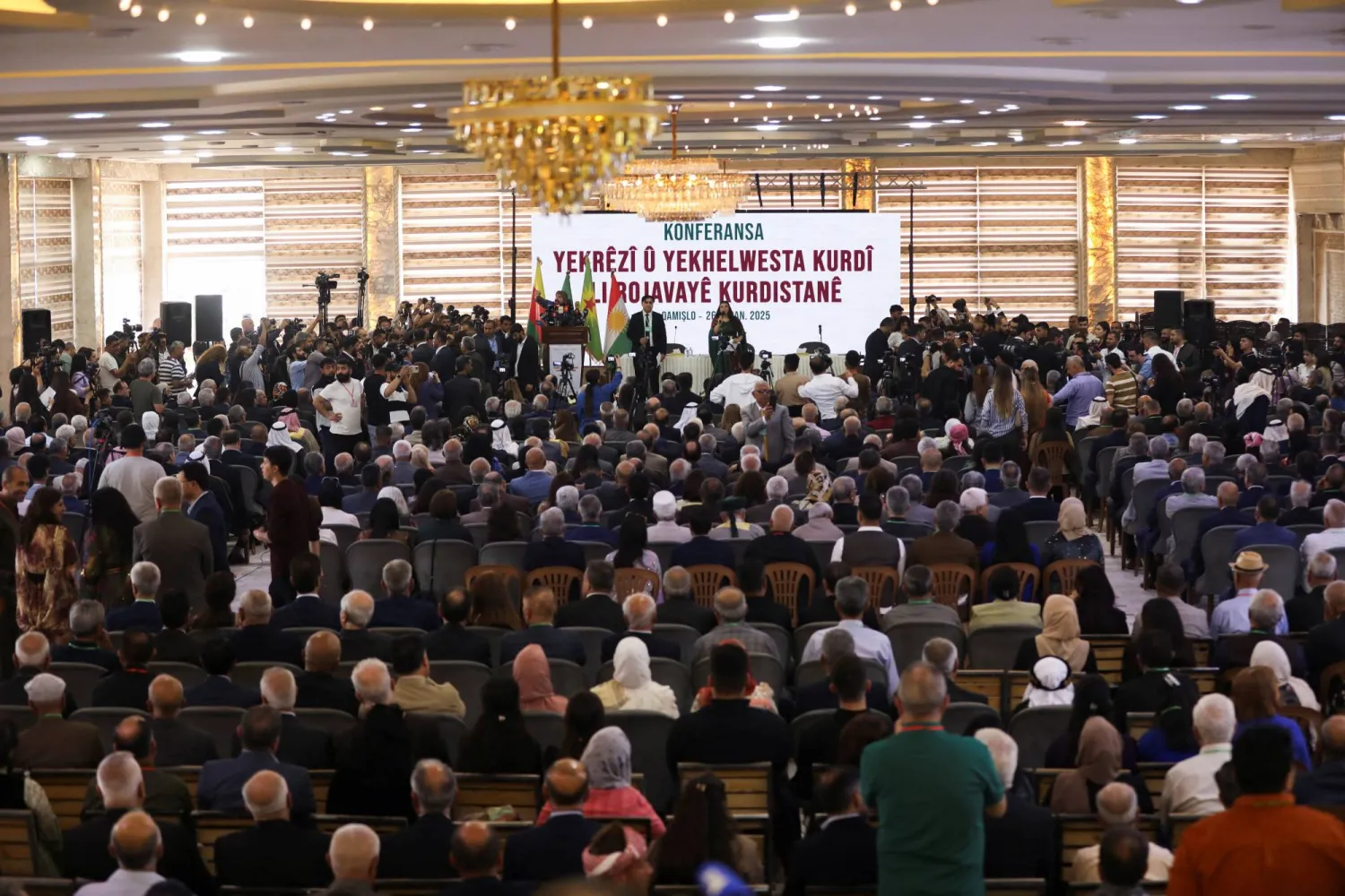 مؤتمر «وحدة الصف والموقف الكردي» الذي عقد في القامشلي السبت أثار قلقاً كبيراً في تركيا (رويترز)