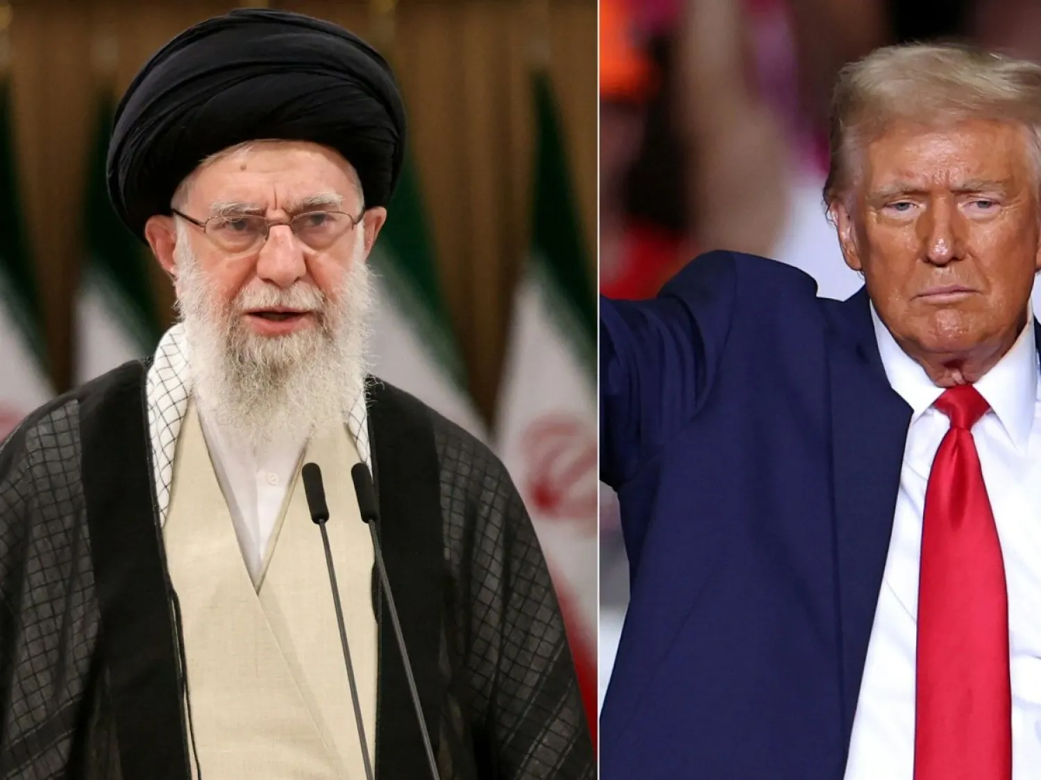 صورة مركبة للمرشد الإيراني علي خامنئي والرئيس الأميركي دونالد ترمب (أ.ف.ب)