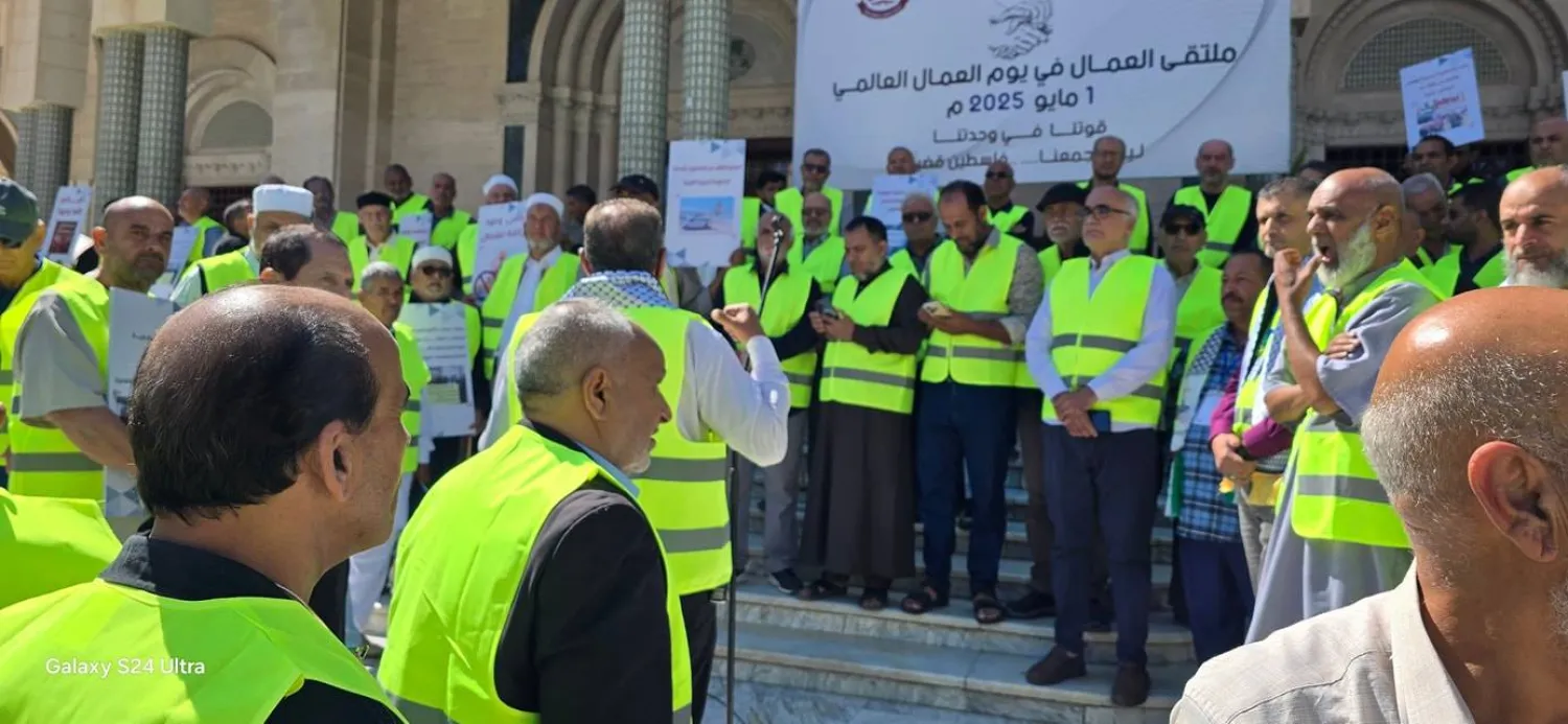 وقفة احتجاجية لعمال الشركات «المنسحبة والمتعثرة» (الاتحاد الوطني لعمال ليبيا)
