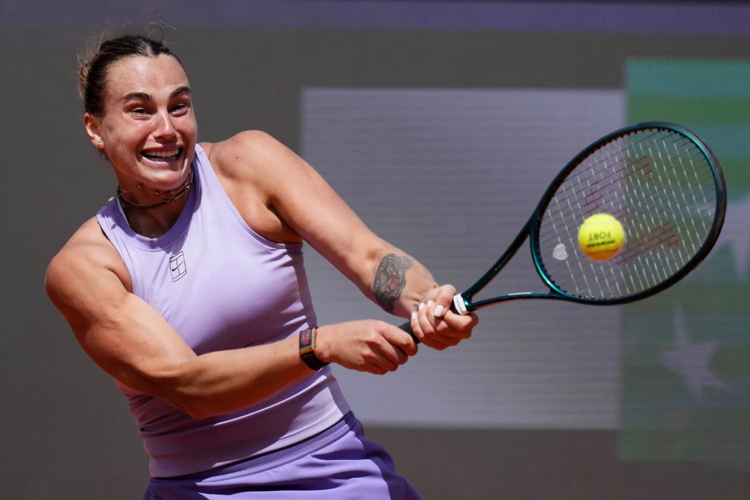 نجمة التنس البيلاروسية أرينا سابالينكا (أ.ب)