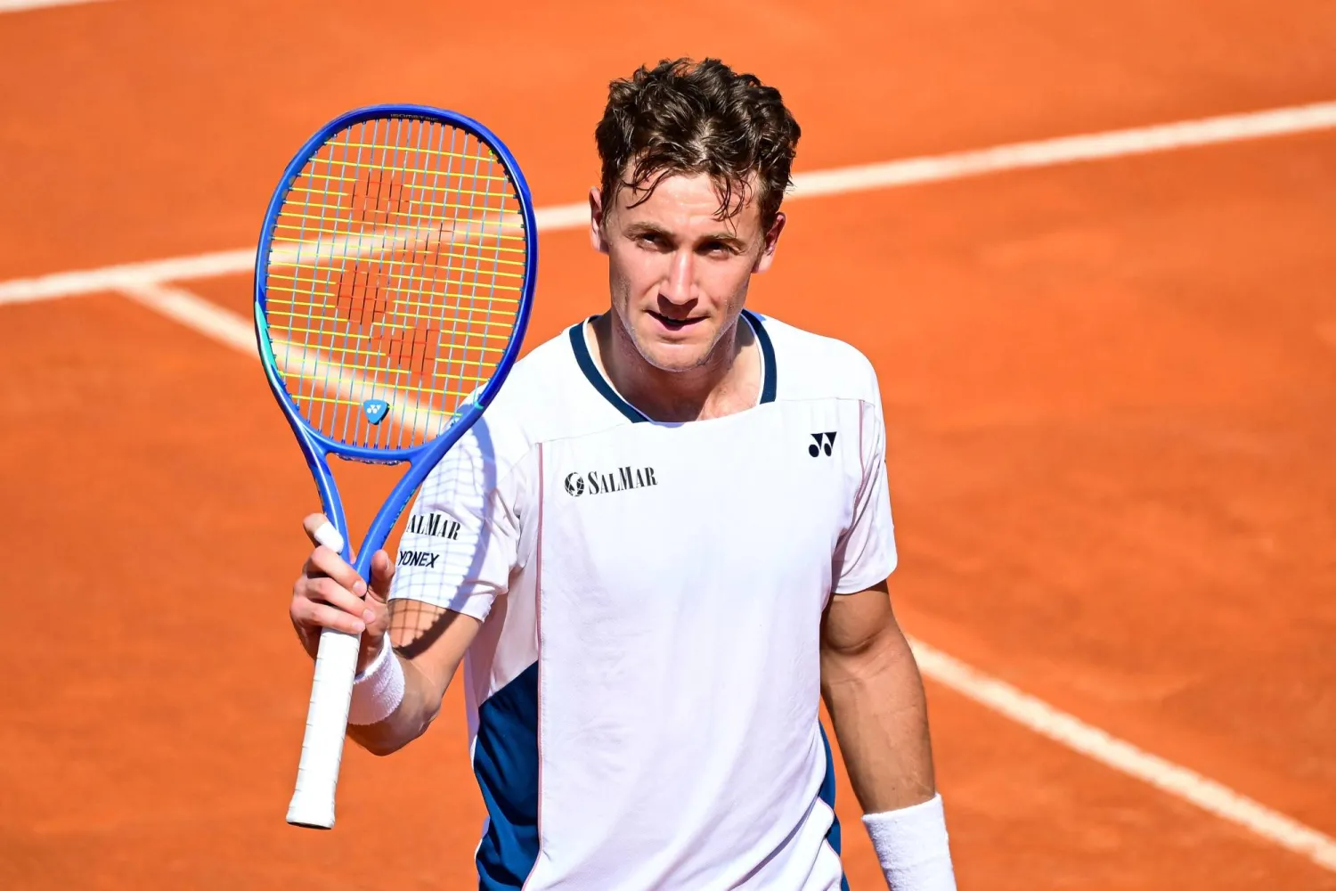 النرويجي كاسبر رود يتقدم في «روما» (أ.ف.ب)