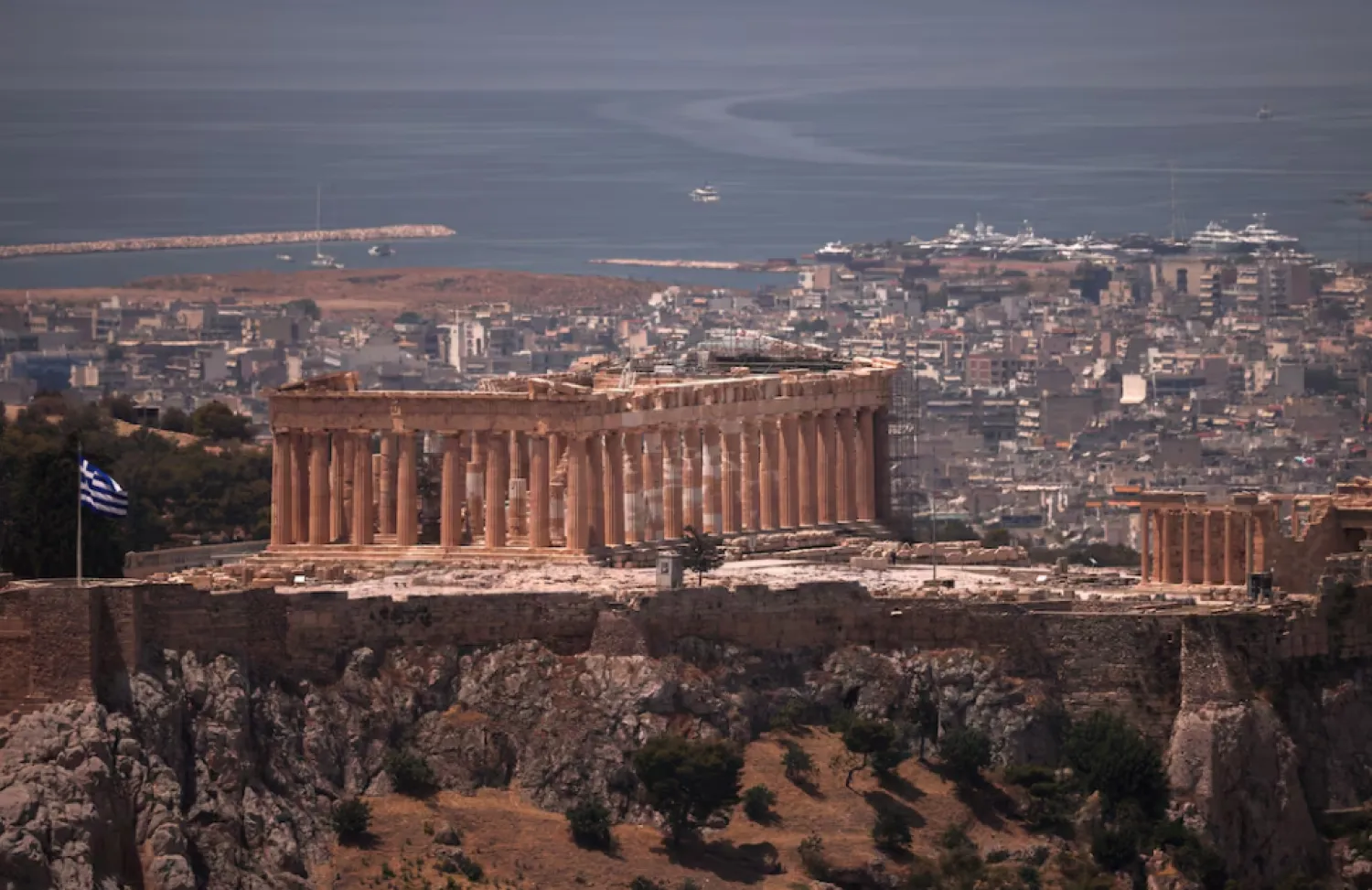 A view of the Parthenon temple as the Acropolis hill archaeological site is closed to visitors due to a heatwave hitting Athens, Greece, June 12, 2024. REUTERS/Alkis Konstantinidis