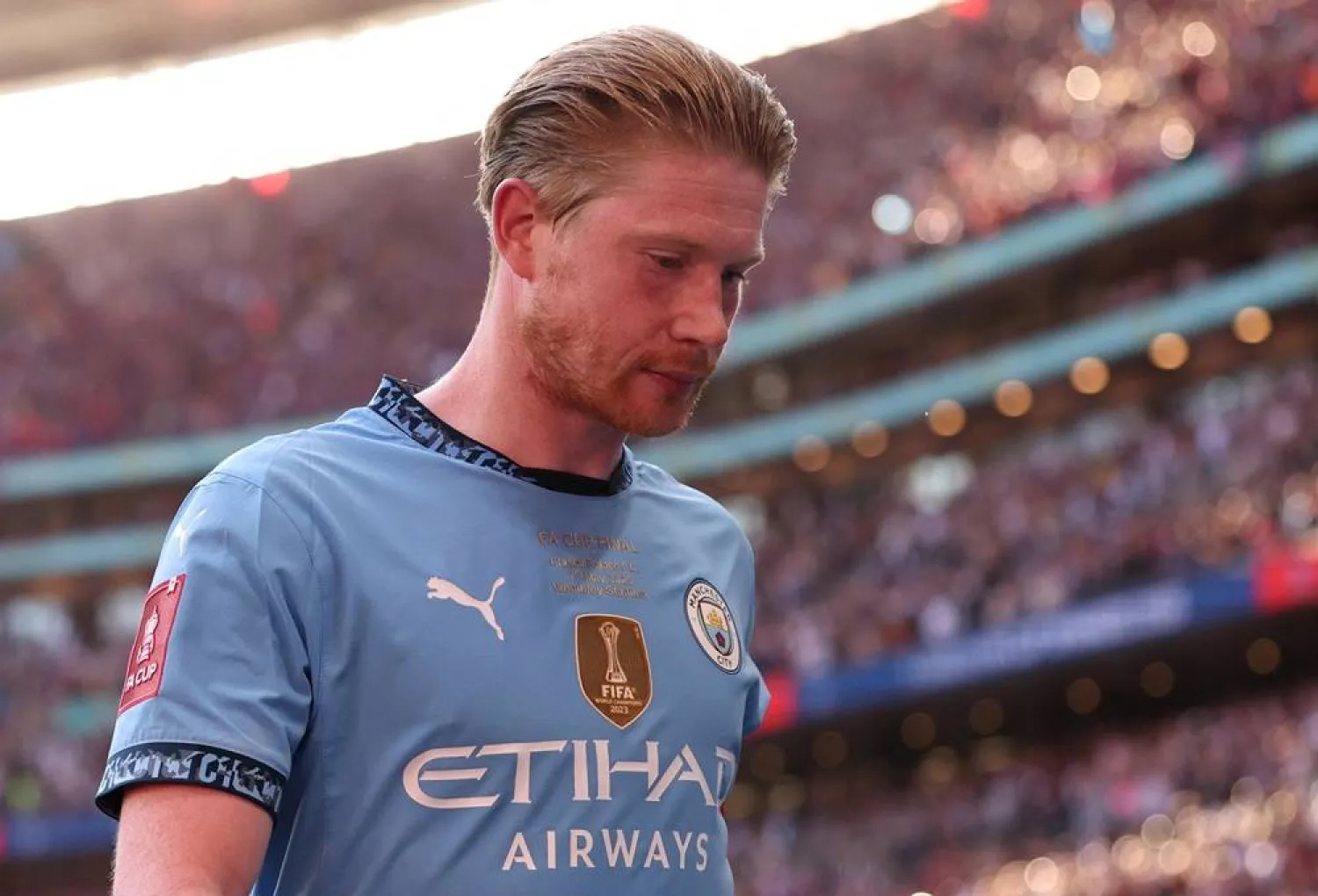 Football - FA Cup - Final - Crystal Palace v Manchester City - Wembley Stadium, London, Britain - May 17, 2025 Manchester City's Kevin De Bruyne looks dejected after the match. (Reuters)