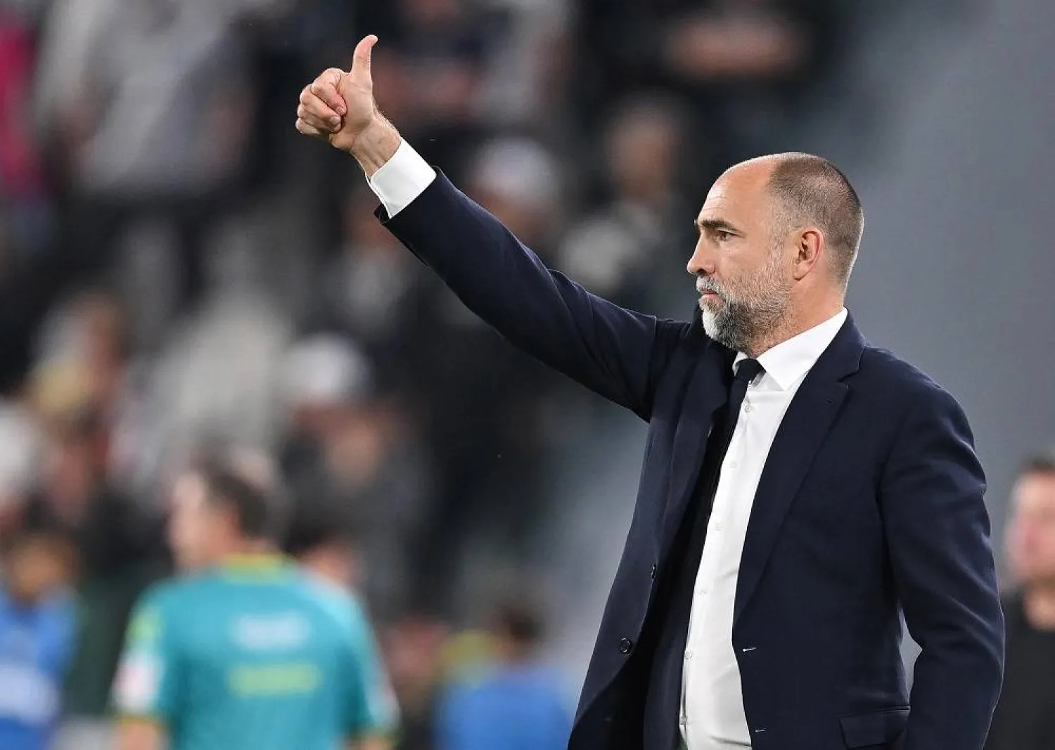  Juventus coach Igor Tudor gestures during the Italian Serie A soccer match Juventus FC against Udinese Calcio in Turin, Italy, 18 May 2025. (EPA)