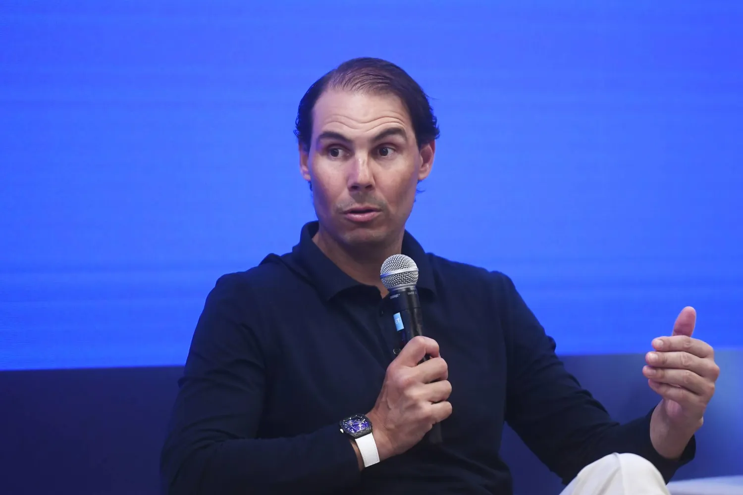 Spanish former tennis player Rafael Nadal takes part in a round table for the upcoming celebration of World Melanoma Day at the Rafa Nadal Academy, in Manacor, Balearic Islands, Spain, 21 May 2025. EPA/MIQUEL A BORRAS