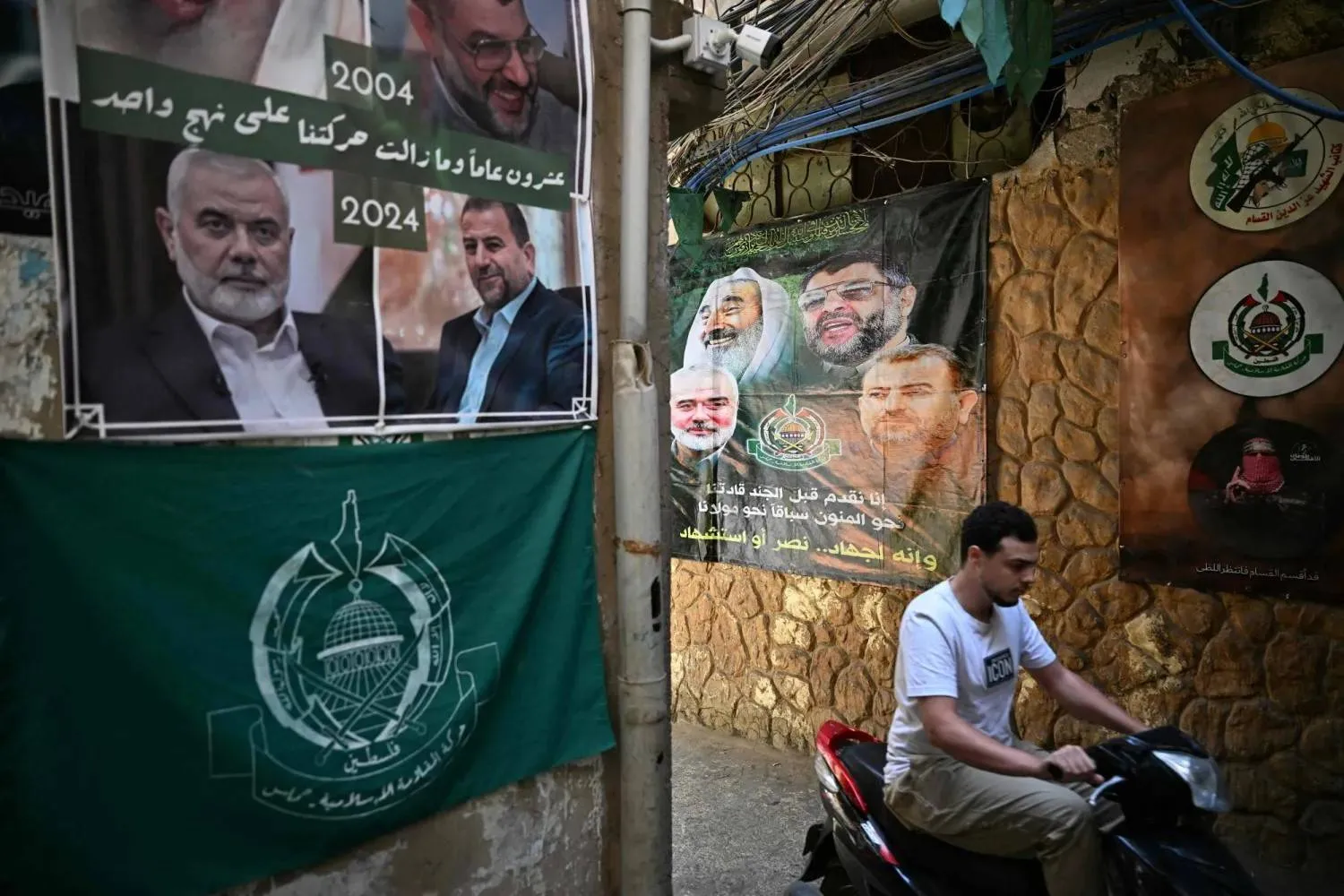 A neighborhood in the Burj al-Barajneh Palestinian refugee camp in Beirut’s southern suburbs (AFP) 