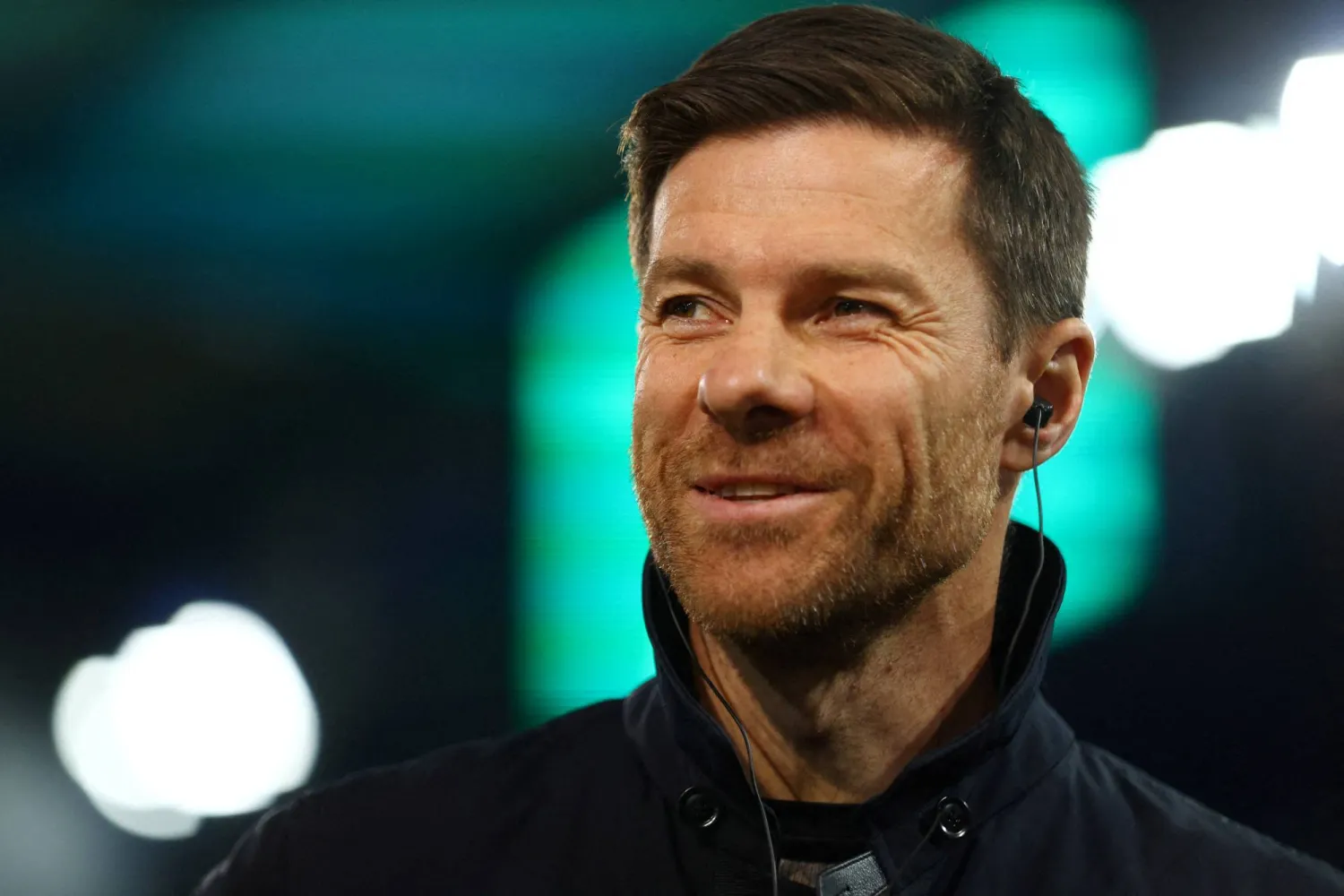 FILE PHOTO: Soccer Football - DFB Cup - Semi Final - Arminia Bielefeld v Bayer Leverkusen - Bielefelder Alm, Bielefeld, Germany - April 1, 2025 Bayer Leverkusen coach Xabi Alonso before the match REUTERS/Thilo Schmuelgen