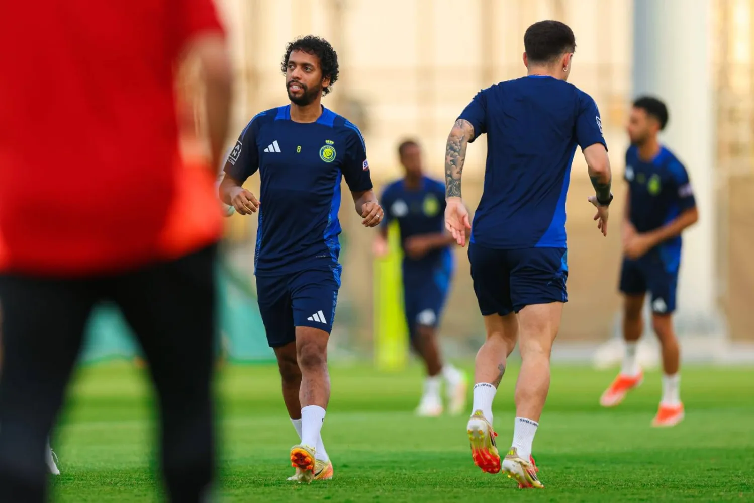 الصليهم لدى مشاركته في تدريبات النصر الأخيرة (نادي النصر)