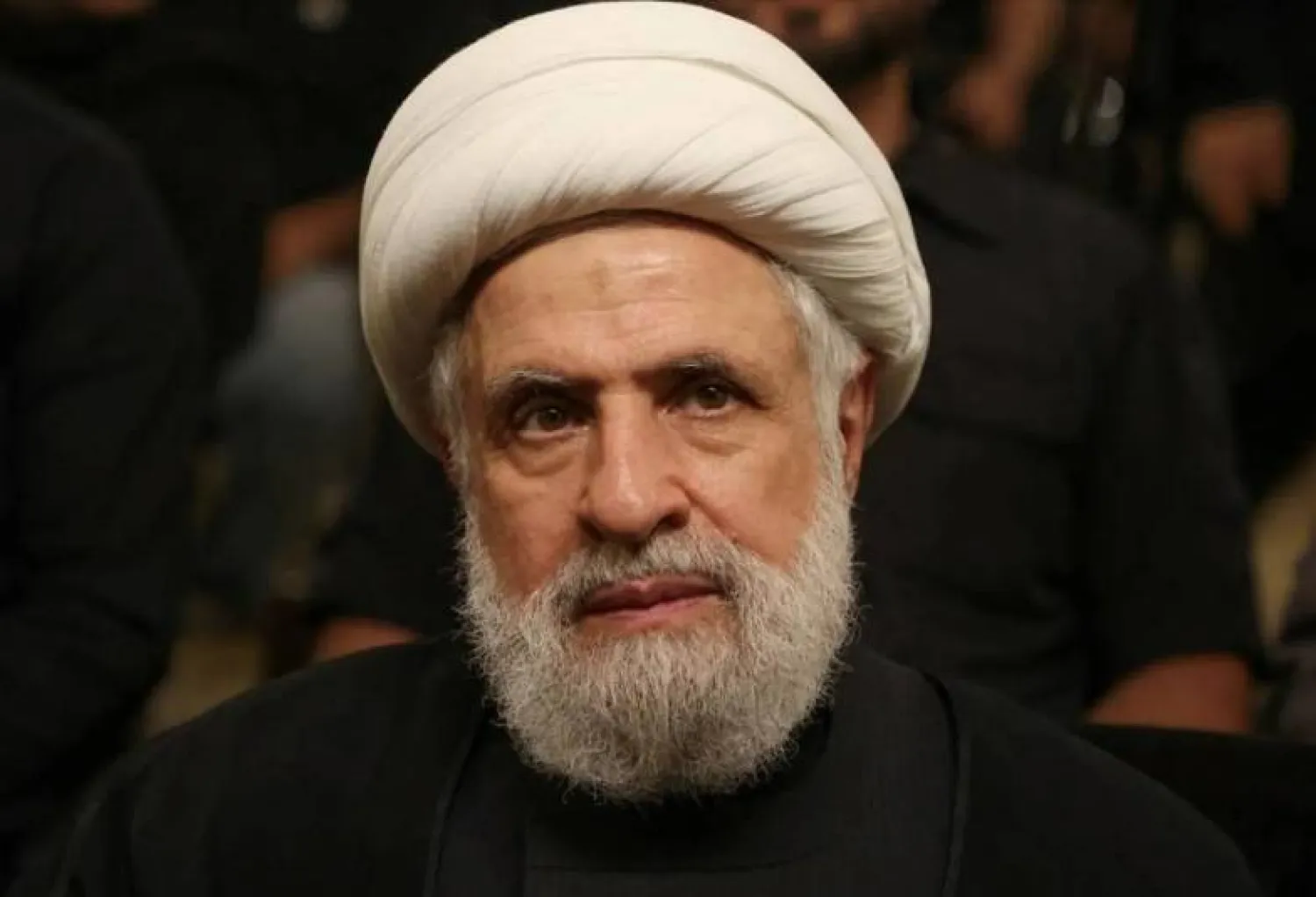 Lebanon's Hezbollah deputy leader Sheikh Naim Qassem attends a memorial service for Mohammed Nasser, Hezbollah's senior commander who was killed on June 3 in an Israeli strike in south Lebanon, in Beirut's southern suburbs, Lebanon, July 10, 2024. (Reuters)