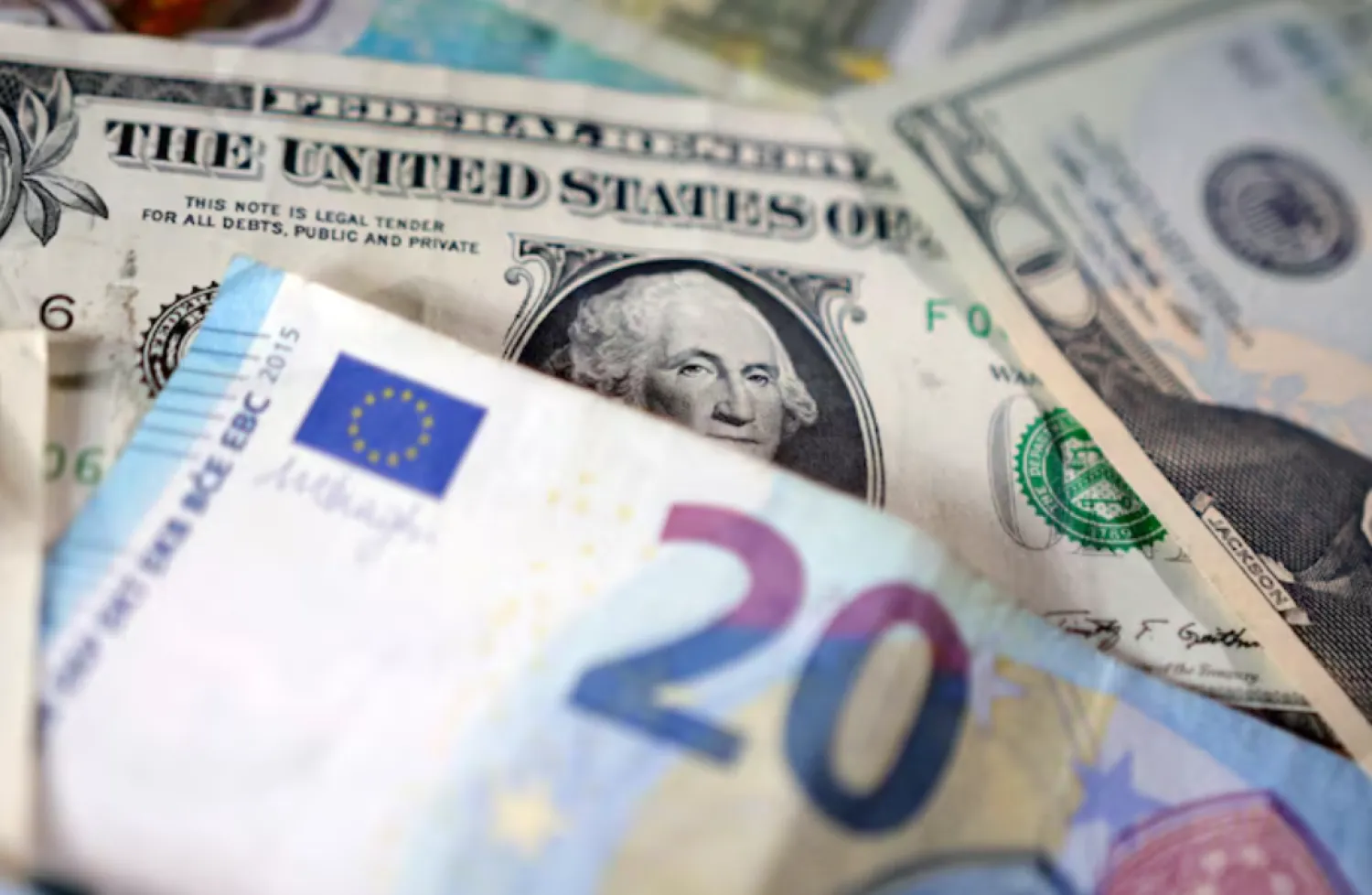 US dollar and Euro banknotes are seen in this illustration taken May 4, 2025. REUTERS/Dado Ruvic/Illustration/File Photo