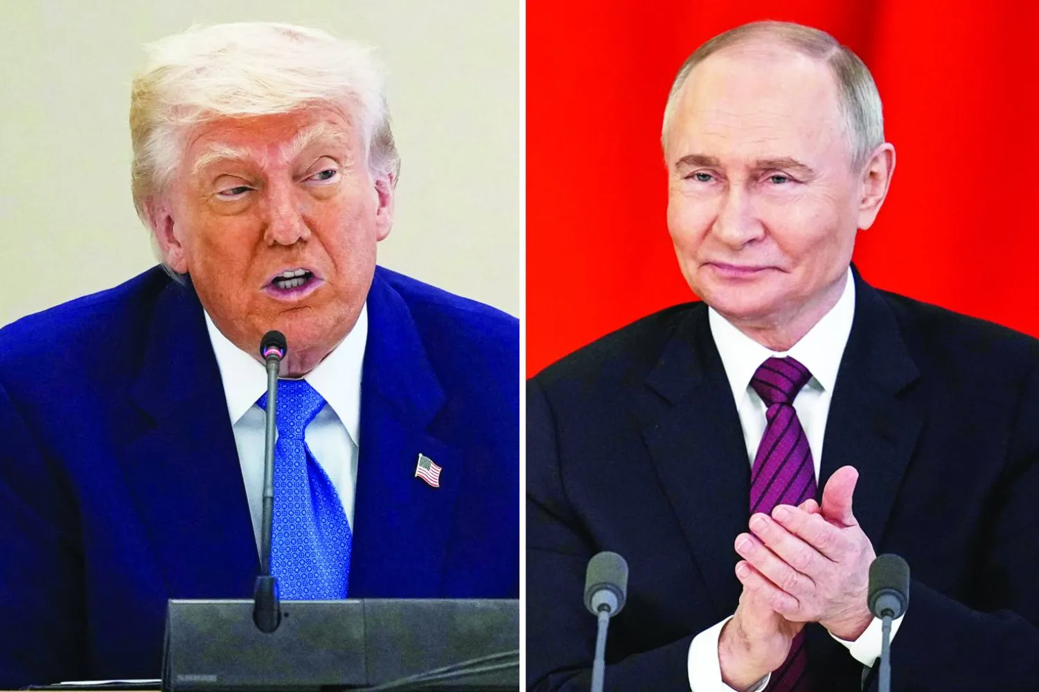 
صورة مركَّبة للرئيسين الروسي فلاديمير بوتين والأميركي دونالد ترمب (أ.ب)