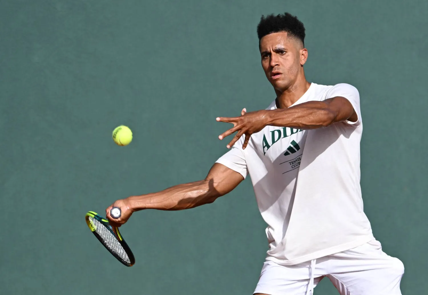 النجم الأميركي خلال إحدى التدريبات (الشرق الأوسط)