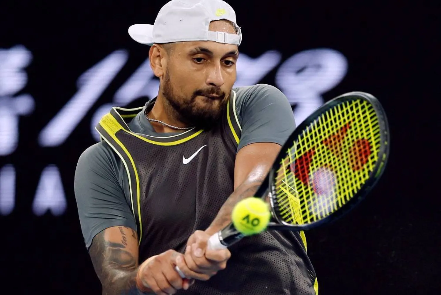 Tennis - Australian Open - Melbourne Park, Melbourne, Australia - January 13, 2025 Australia's Nick Kyrgios in action during his first round match against Britain's Jacob Fearnley. (Reuters) 