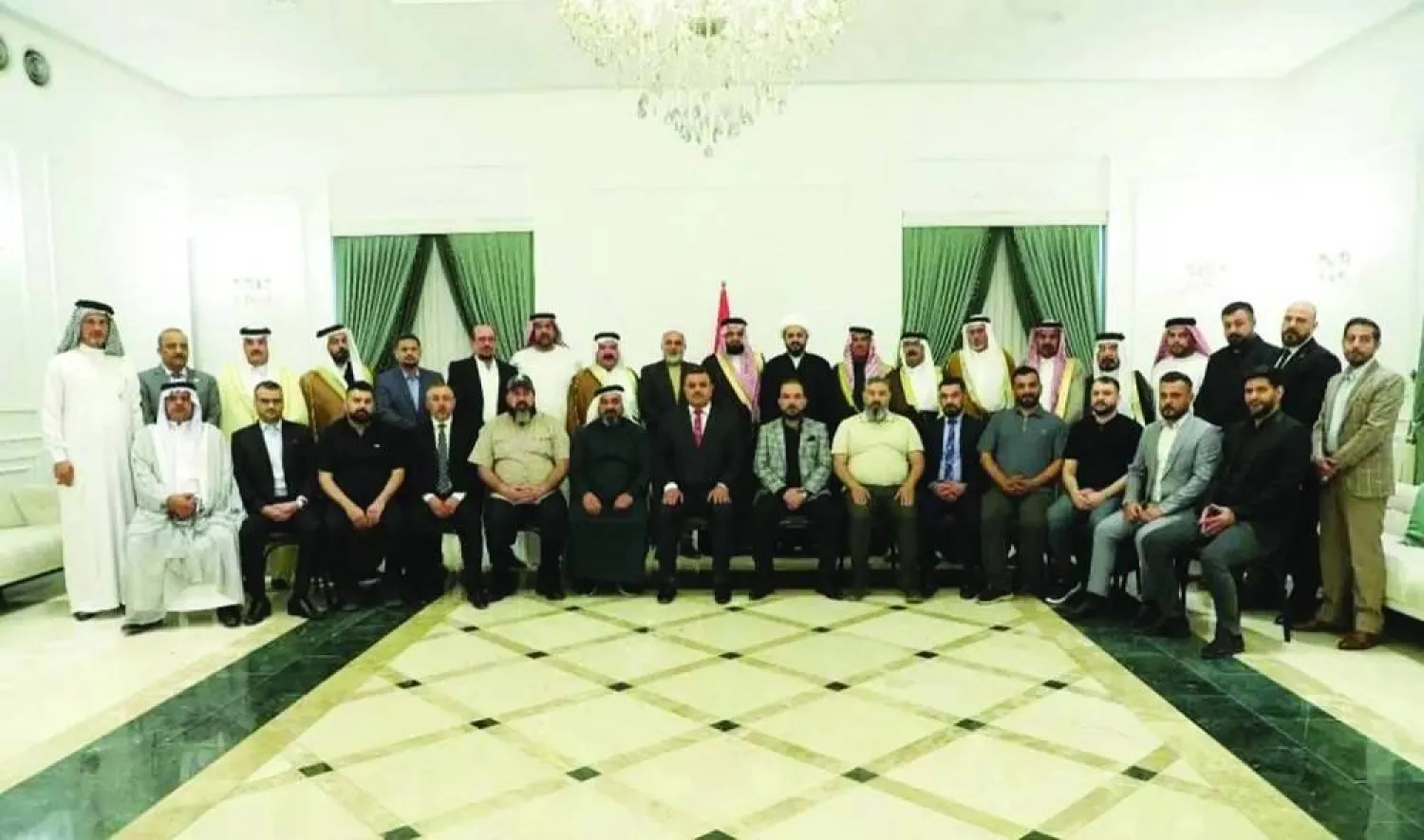 Qais al-Khazali meets figures from Tikrit. (X) 